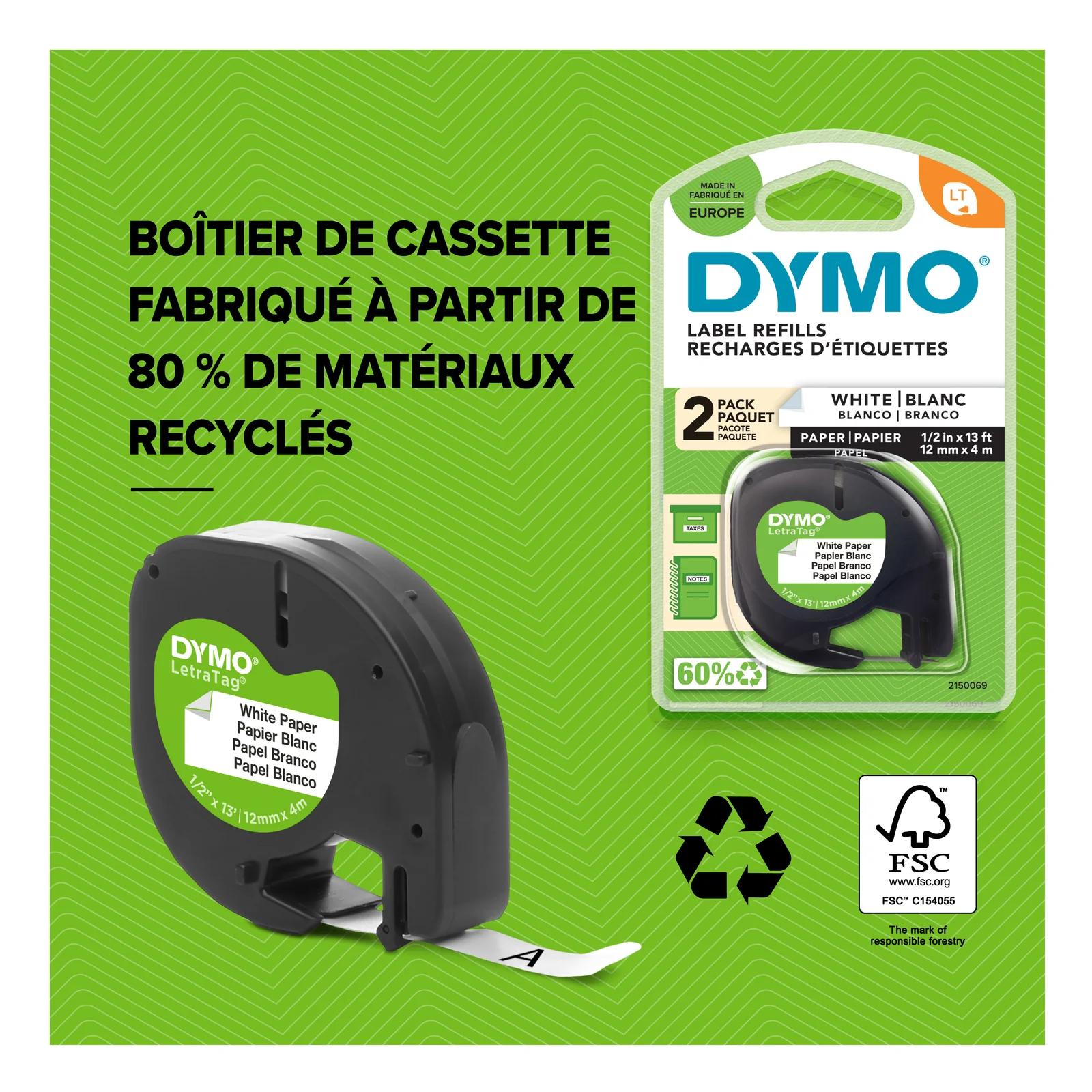 DYMO LetraTag LT-100H étiqueteuse portative | Imprimante d'étiquettes autocollant thermique sans encre | avec clavier ABC