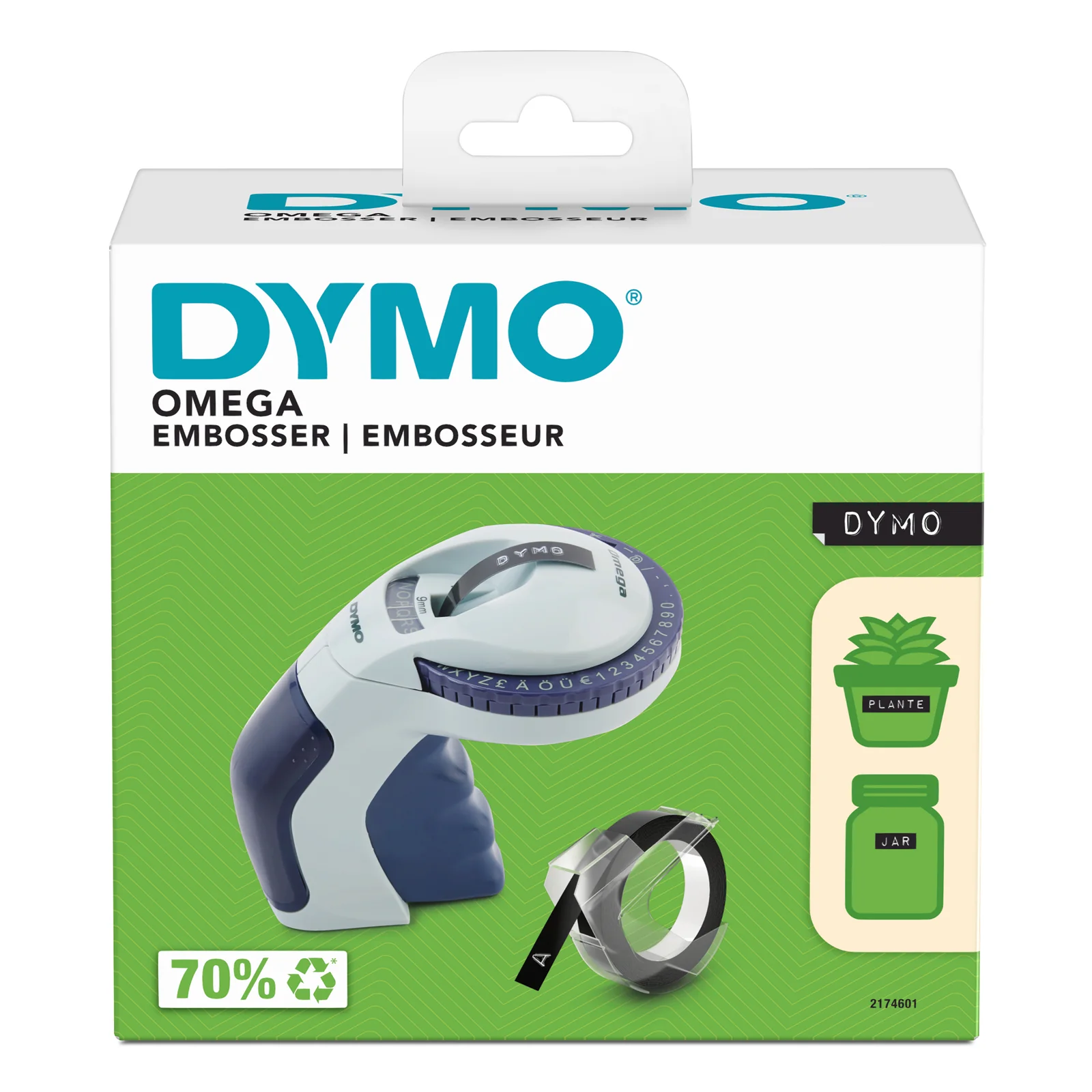 Omega Système de marquage | Petite étiqueteuse à molette Turn-Click au design ergonomique | Pour la maisonle bricolage et les loisirs créatifs (£/€ÄÖ & Ü)