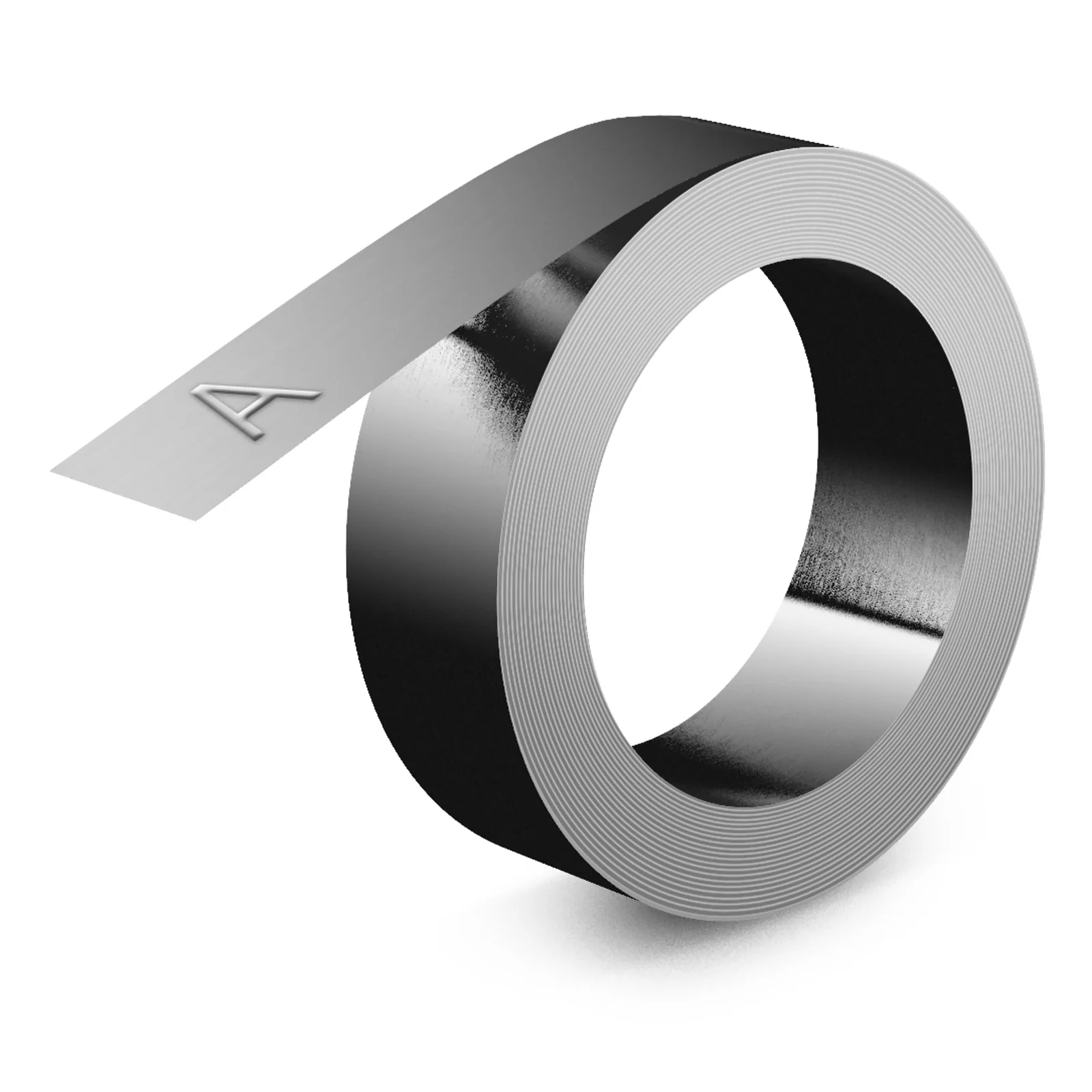 Rhino Étiquettes en acier inoxydable à embosser | 12 mm x 6,4 m | Non adhésives | Compatibles avec l'embosseuse Rhino M1011 | Idéales pour le bricolage et la construction | Fabriqué en Europe
