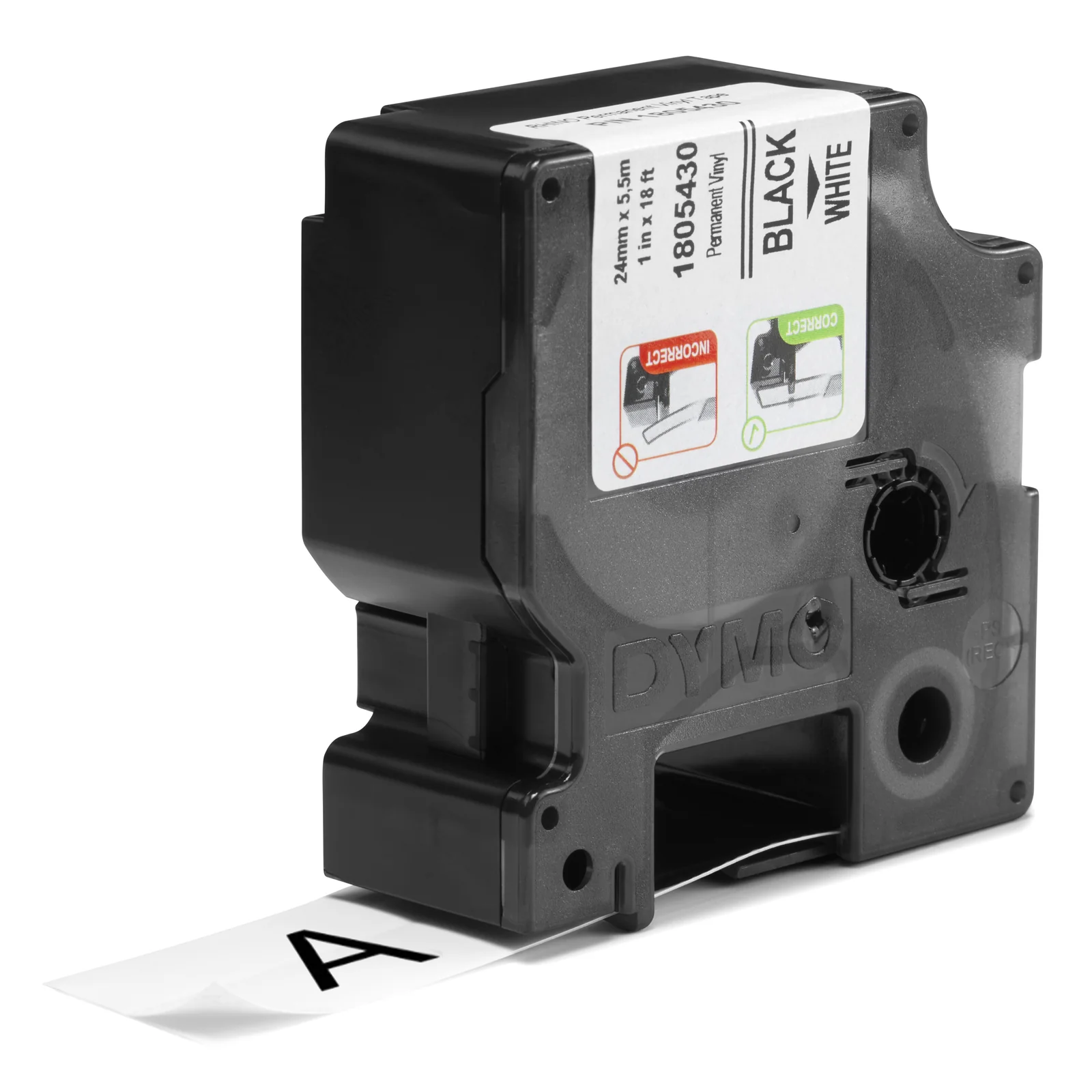 DYMO Rhino Étiquettes en vinyle industrielles | 24 mm x 5,5 m | autocollantes impression en noir sur fond blanc | pour étiqueteuses Rhino et LabelManager