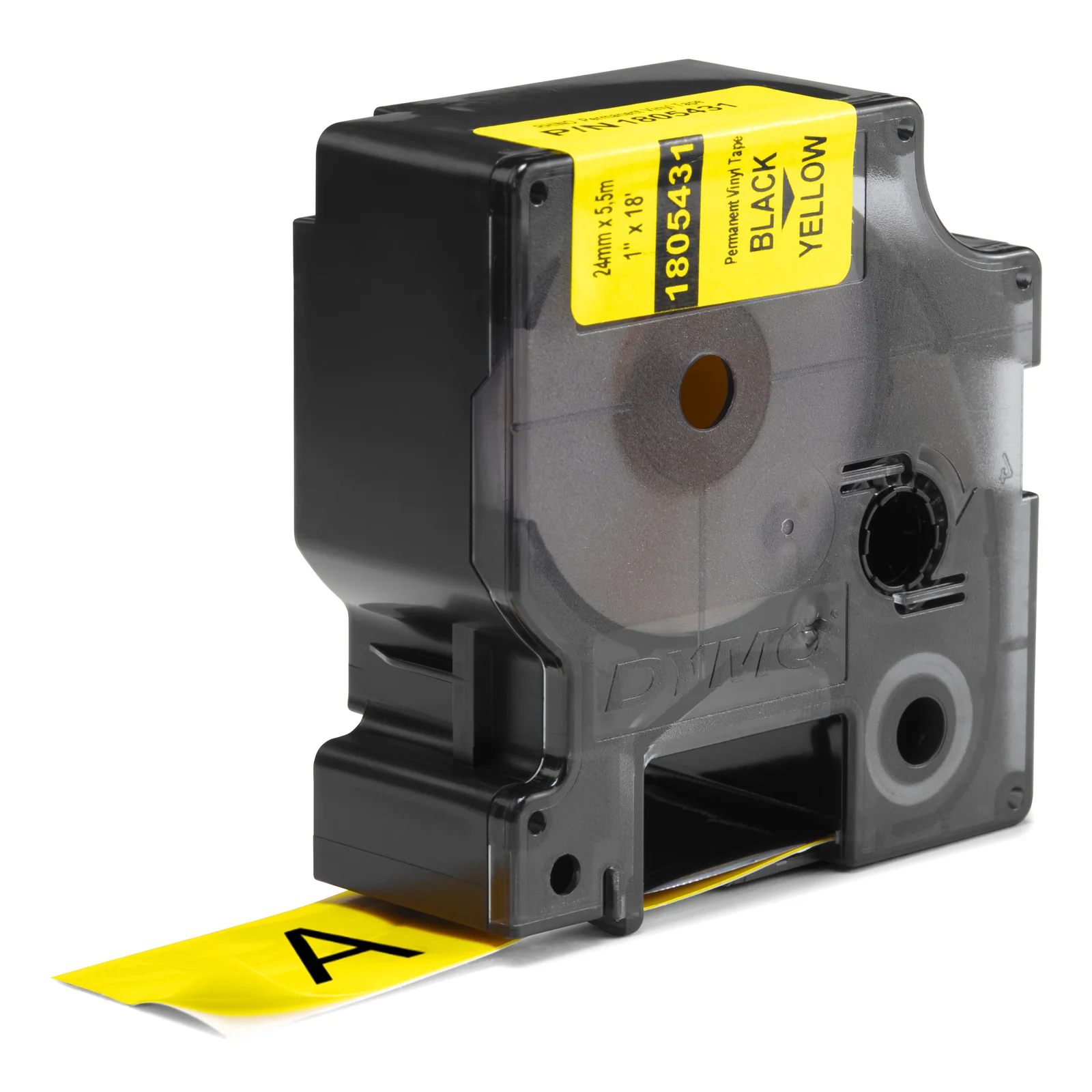 DYMO Rhino Étiquettes en vinyle industrielles | 24 mm x 5,5 m | autocollantes impression en noir sur fond jaune | pour étiqueteuses Rhino et LabelManager