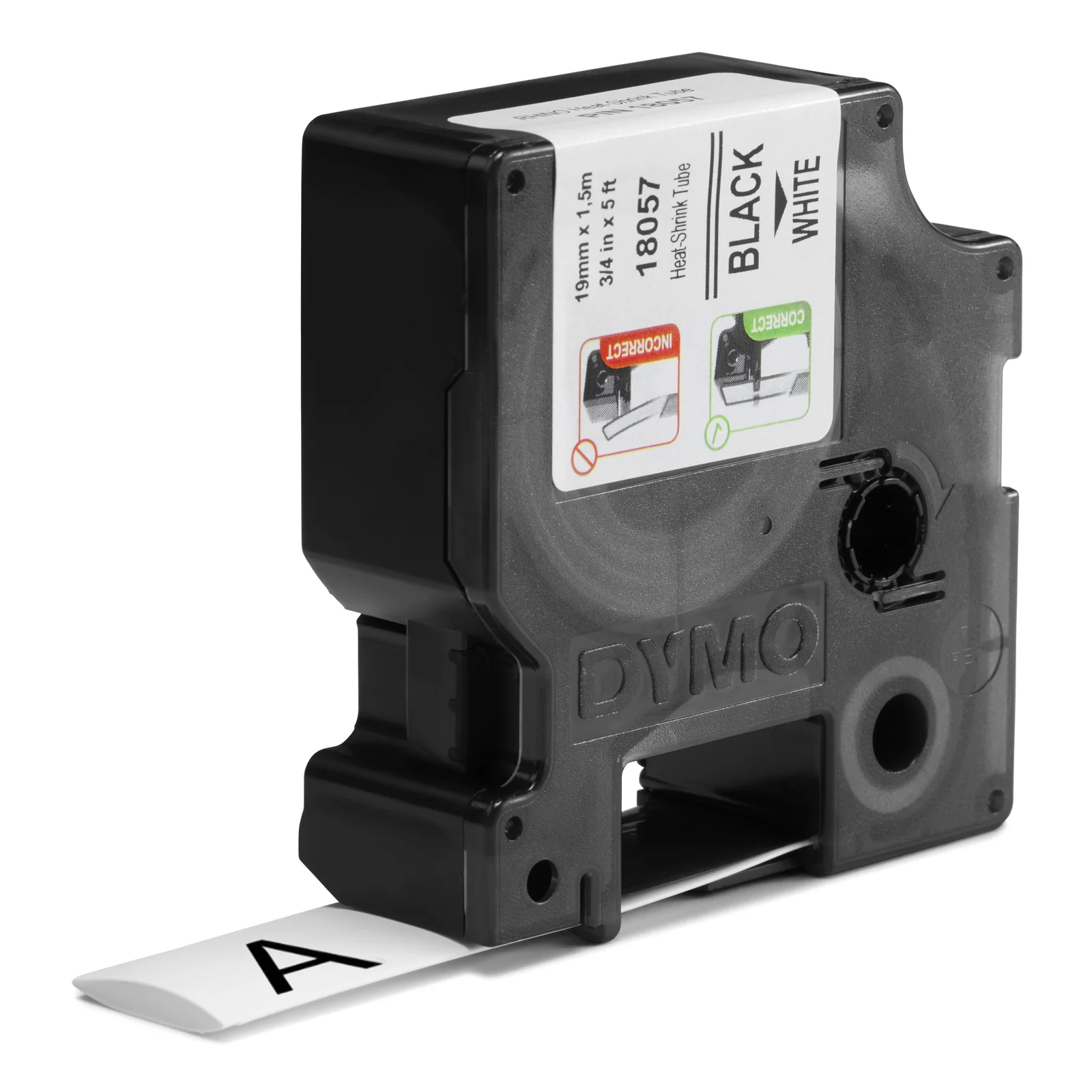 DYMO Rhino Industrielles étiquettes pour gaine thermo-rétractable | 19 mm x 1,5 m | impression en noir sur fond blanc | autocollantes