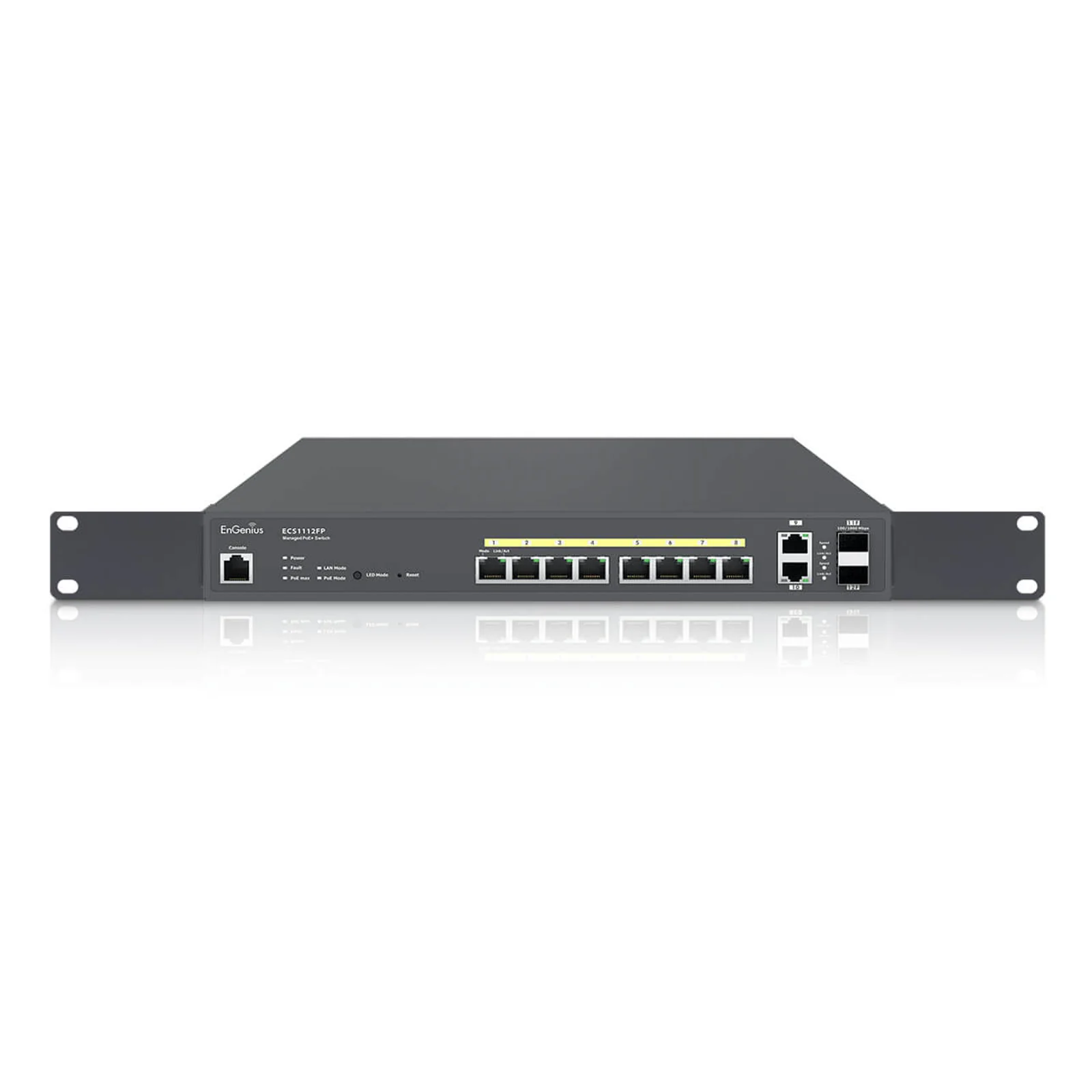 ECS1112FP commutateur réseau Géré L2+ Gigabit Ethernet (10/100/1000) Connexion Ethernet, supportant l'alimentation via ce port (PoE) Noir