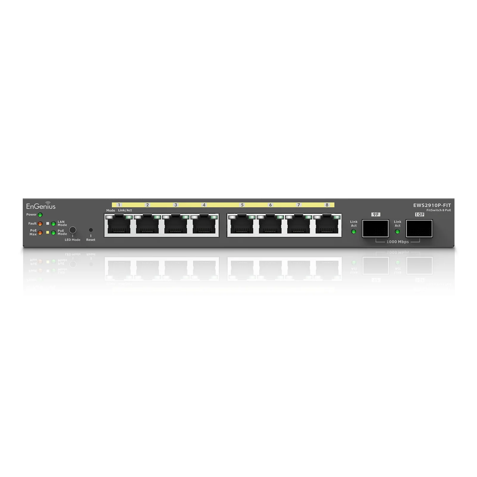 EnGenius EWS2910P-FIT commutateur réseau Géré L2+ Gigabit Ethernet (10/100/1000) Connexion Ethernet, supportant l'alimentation via ce port (PoE) Noir