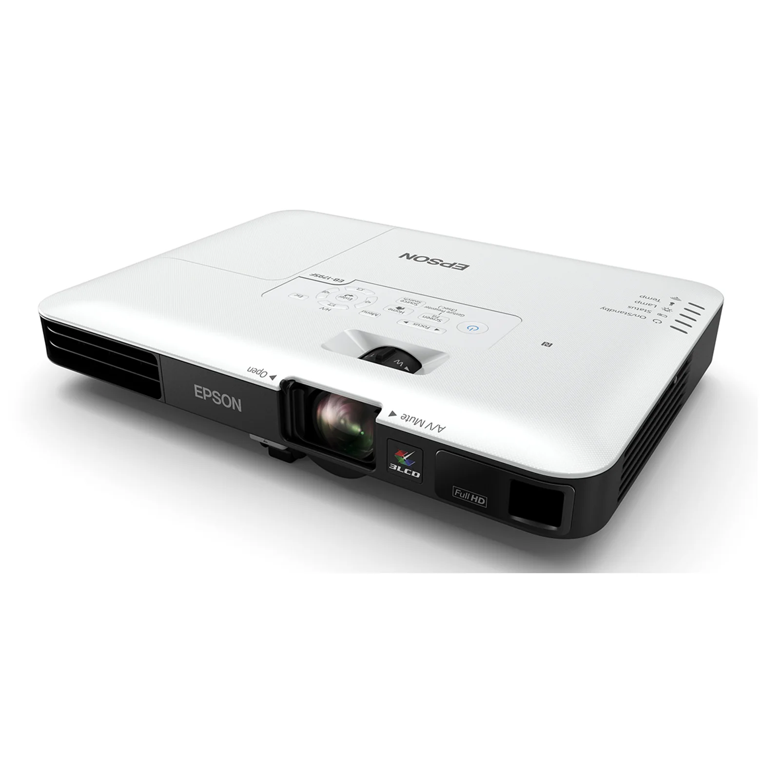 Vue rapprochée des touches Focus, Menu et molette de zoom du vidéoprojecteur Epson EB-1795F