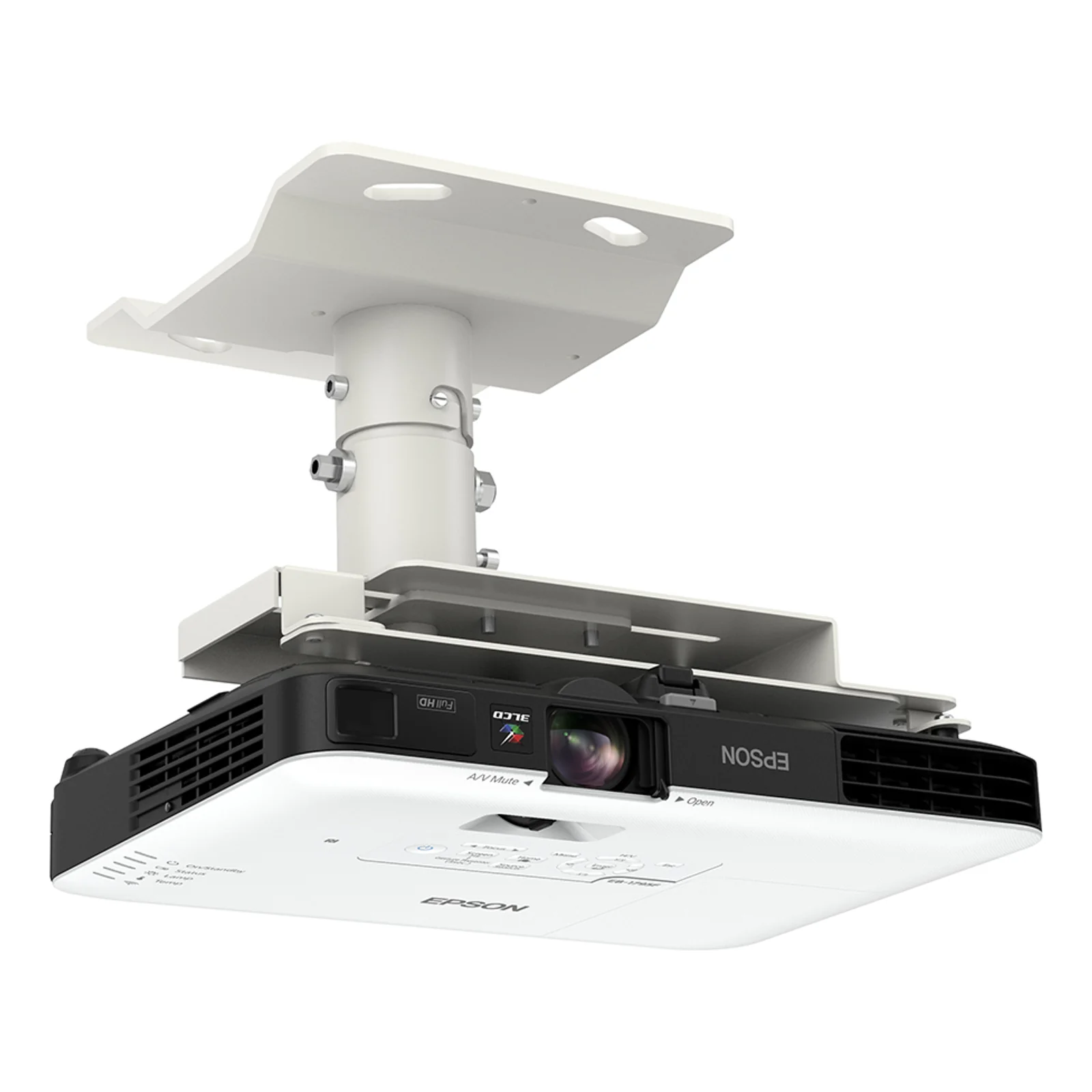 Vidéoprojecteur Epson EB-1795F installé sur support de fixation au plafond
