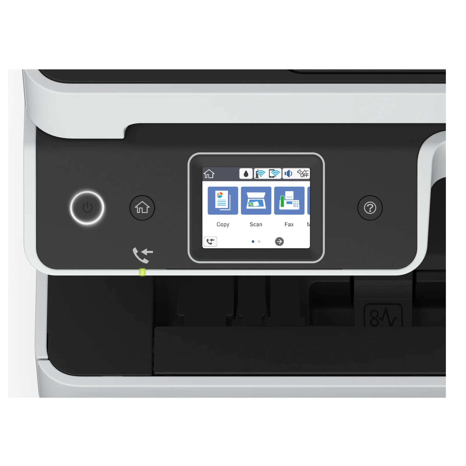 Détail de l'écran tactile couleur 2,4 pouces avec menu fax de l'Epson EcoTank ET-5170