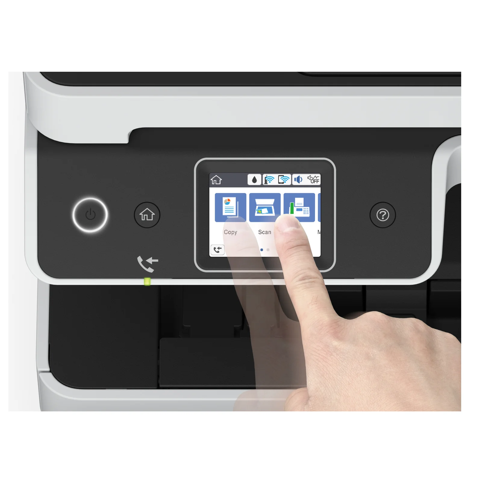 Doigt utilisateur sur l'écran tactile de l'Epson EcoTank ET-5170