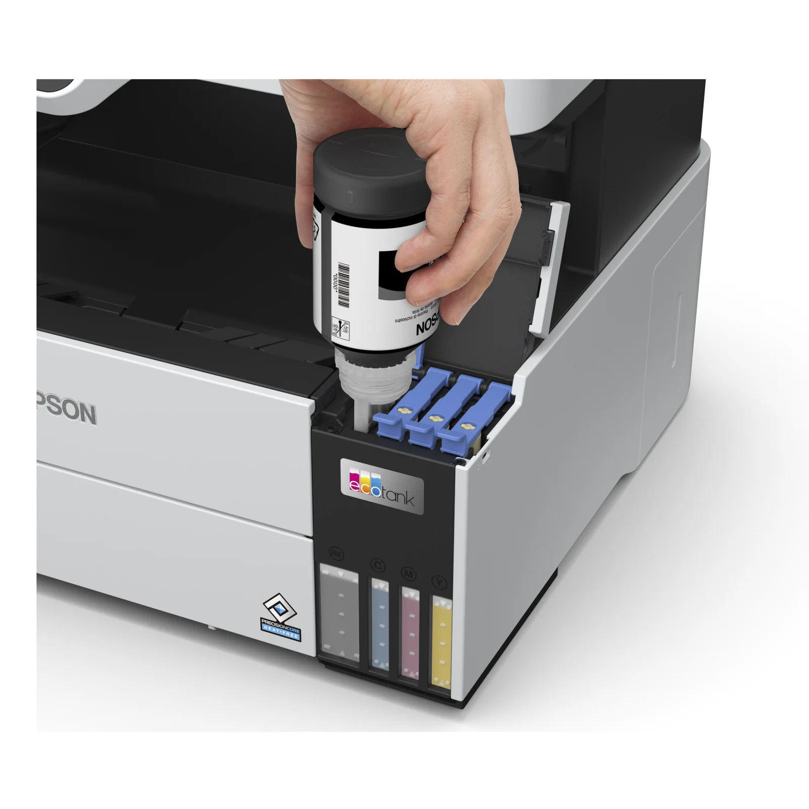 Réservoirs d'encre couleur ouverts pour recharge sur l'Epson EcoTank ET-5170