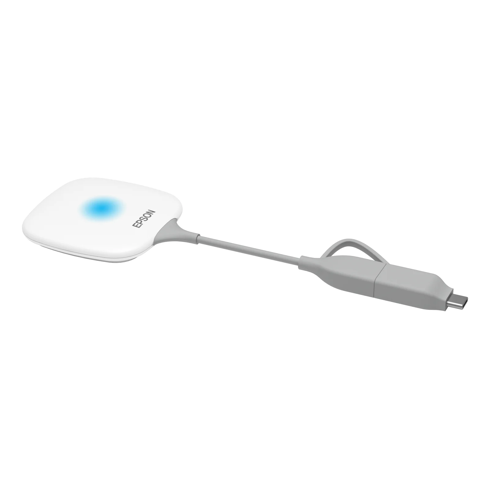 Émetteur Epson ELPWP20 avec LED bleue éteinte et câble USB en boucle