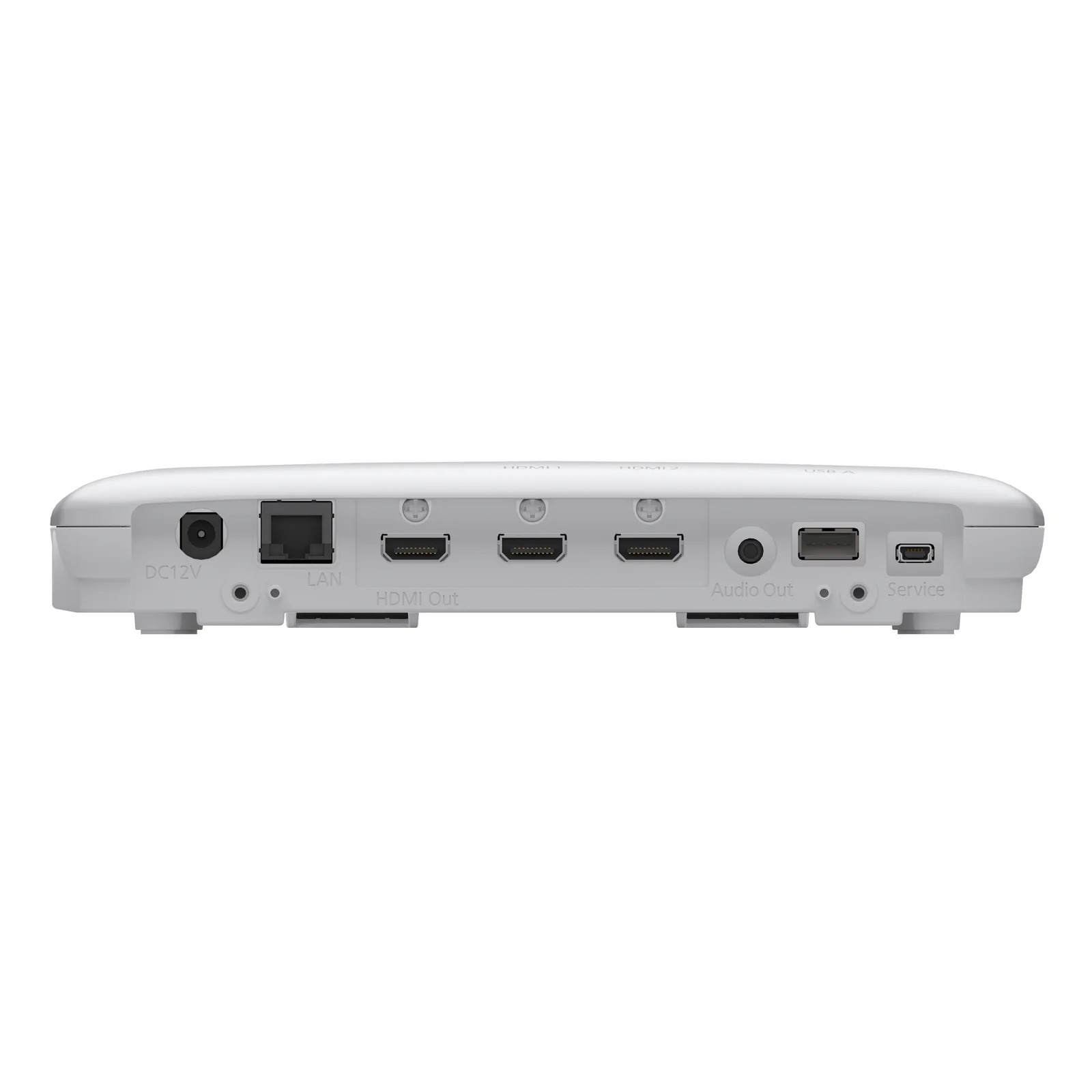 Vue arrière du récepteur Epson ELPWP20 montrant le détail des entrées HDMI, sortie audio et port USB