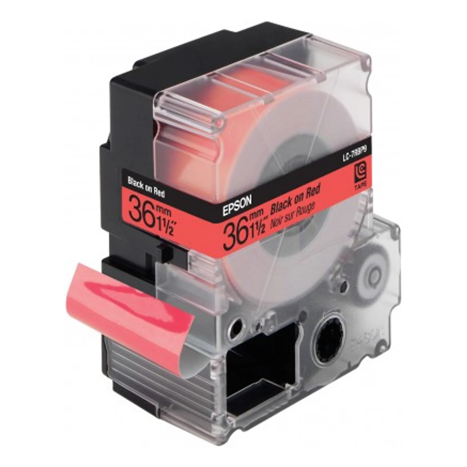 LC-7RBP9 - Couleur Pastel - Noir sur Rouge - 36mmx9m - LW-900P