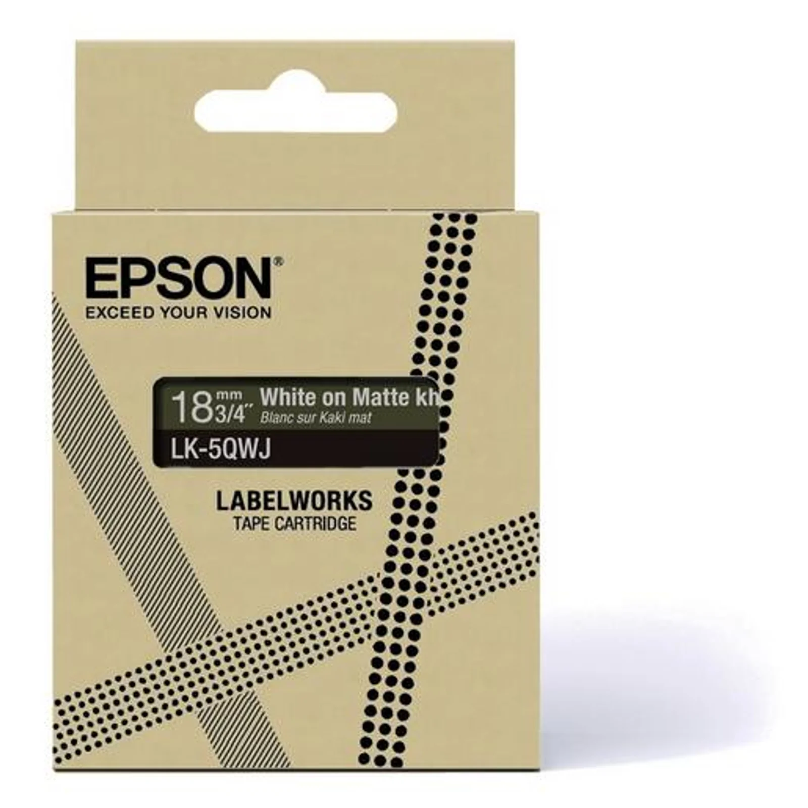 Epson LK-5QWJ Kaki, Blanc