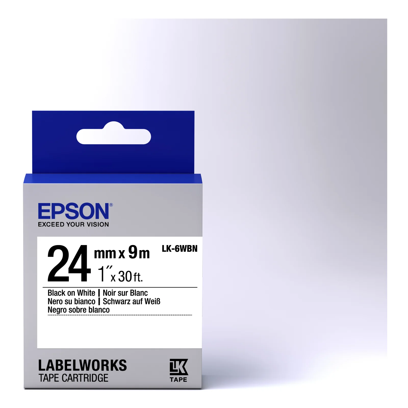 Epson LK-6WBN - Standard - Noir sur Blanc - 24mmx9m