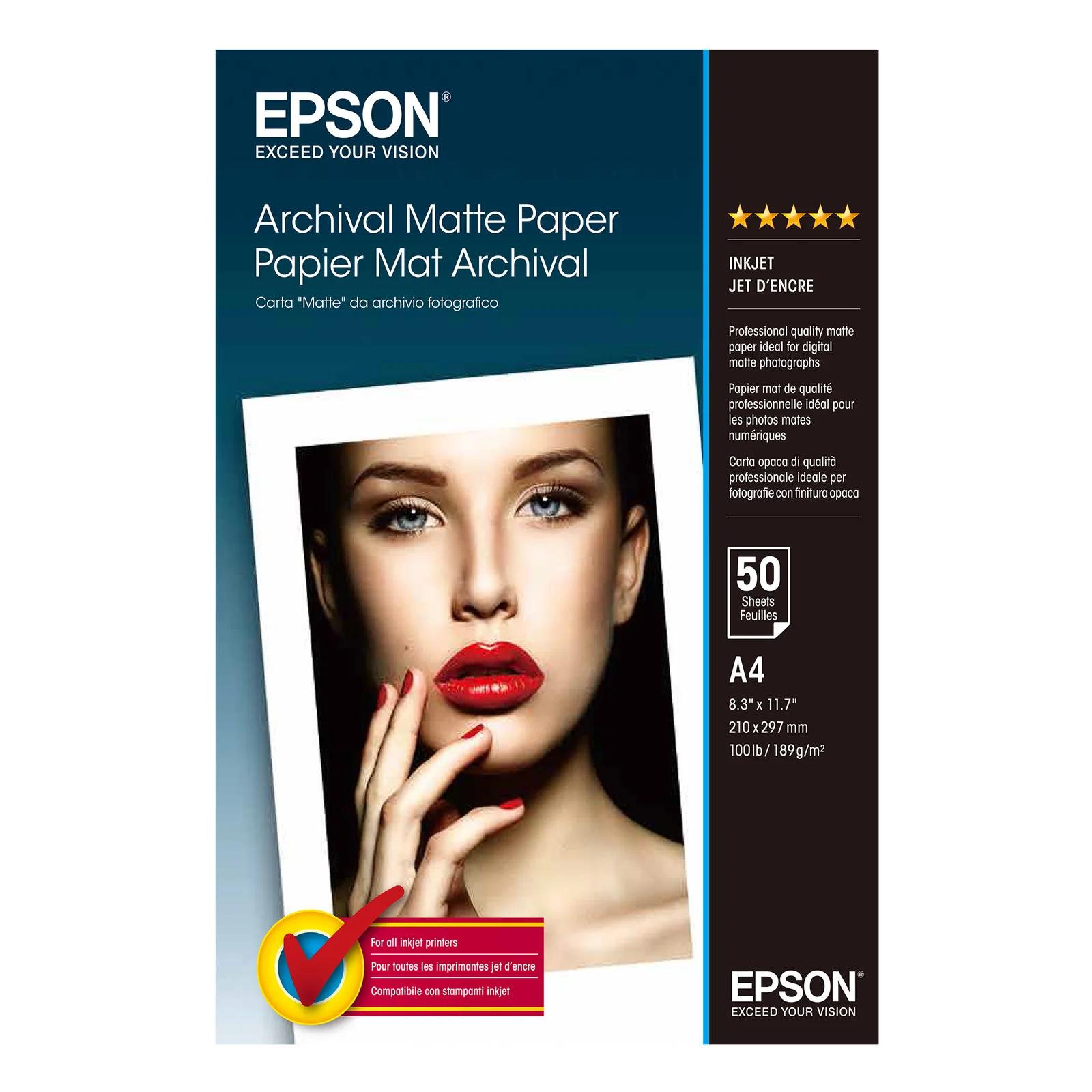 Papier Mat Archival A4 50 feuilles 189 g/m²