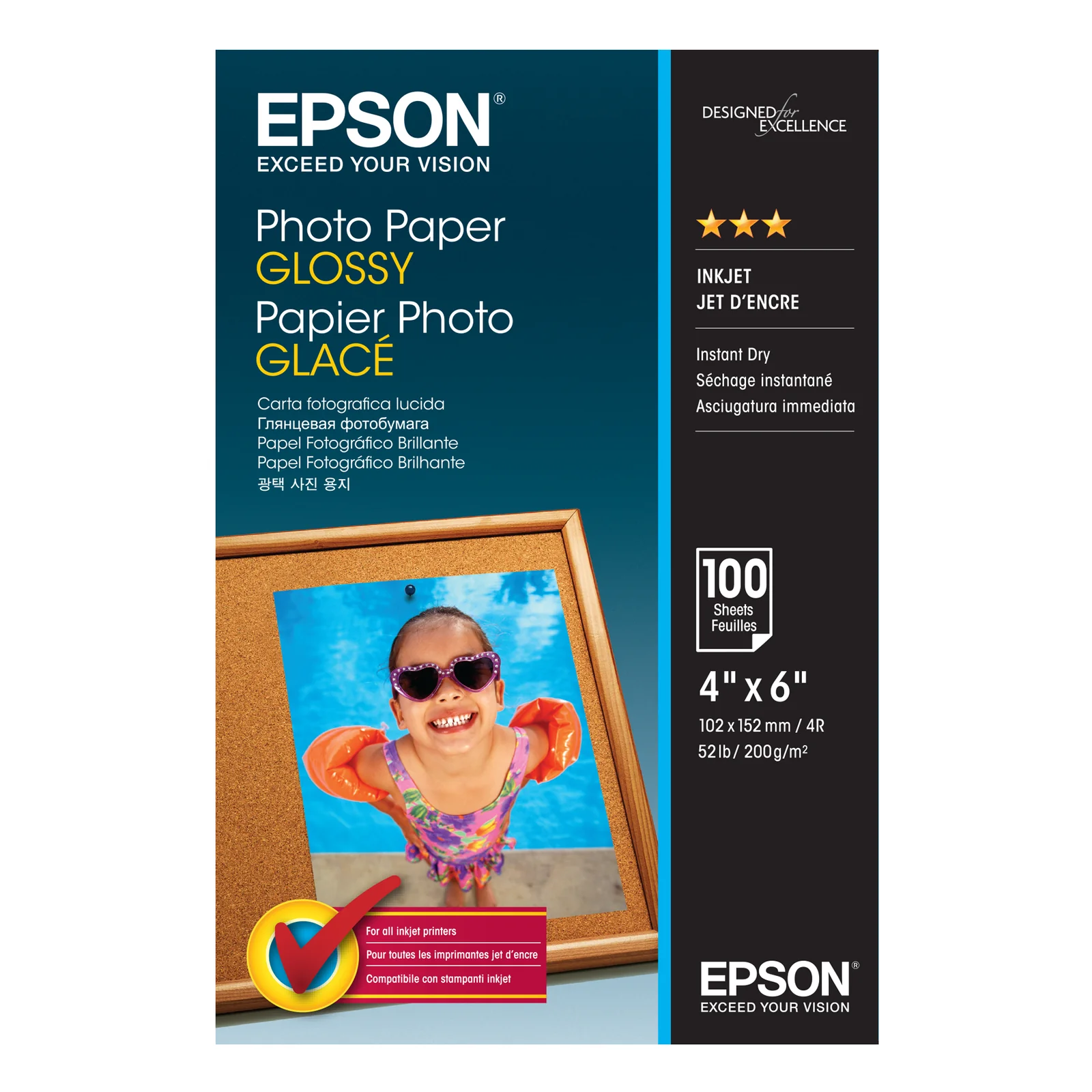 Epson Photo Paper Glossy - 10x15cm - 100 Feuilles