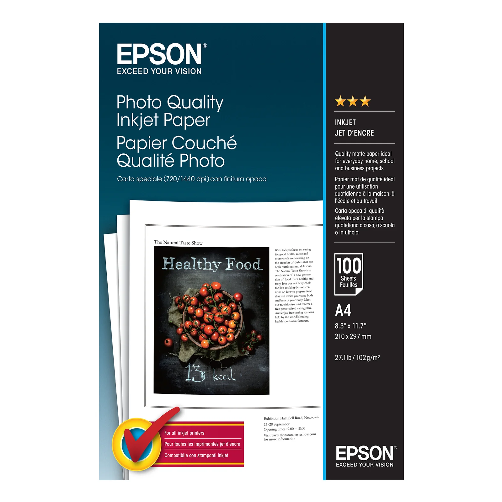Photo Quality Inkjet Paper A4 100 feuilles 102g