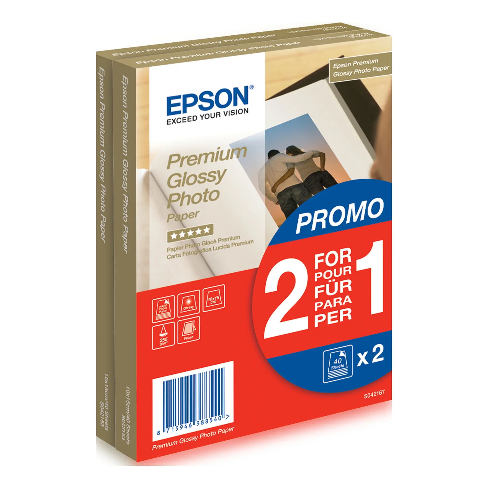 Premium Glossy Photo Paper - 10x15cm - 2x 40 Feuilles