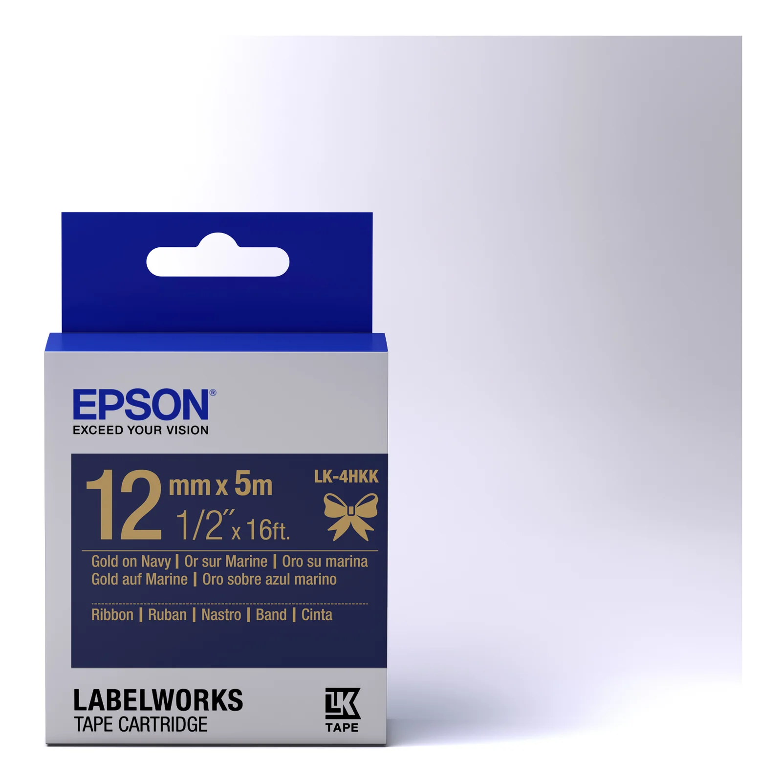 Epson Ruban satin pour étiqueteuse LK-4HKK Or/Marine 12 mm (5 m)