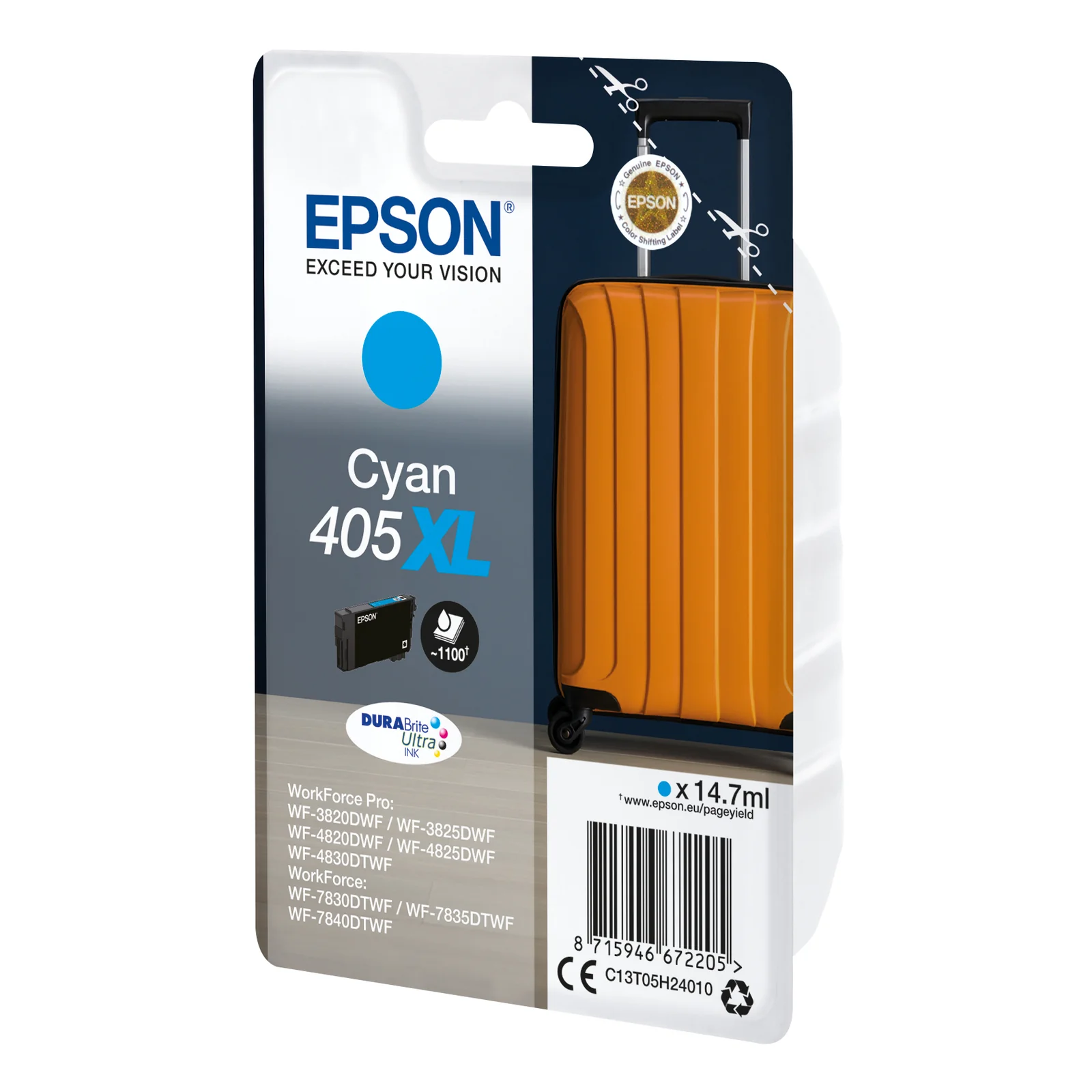 Epson Singlepack Cyan 405XL DURABrite Ultra Ink