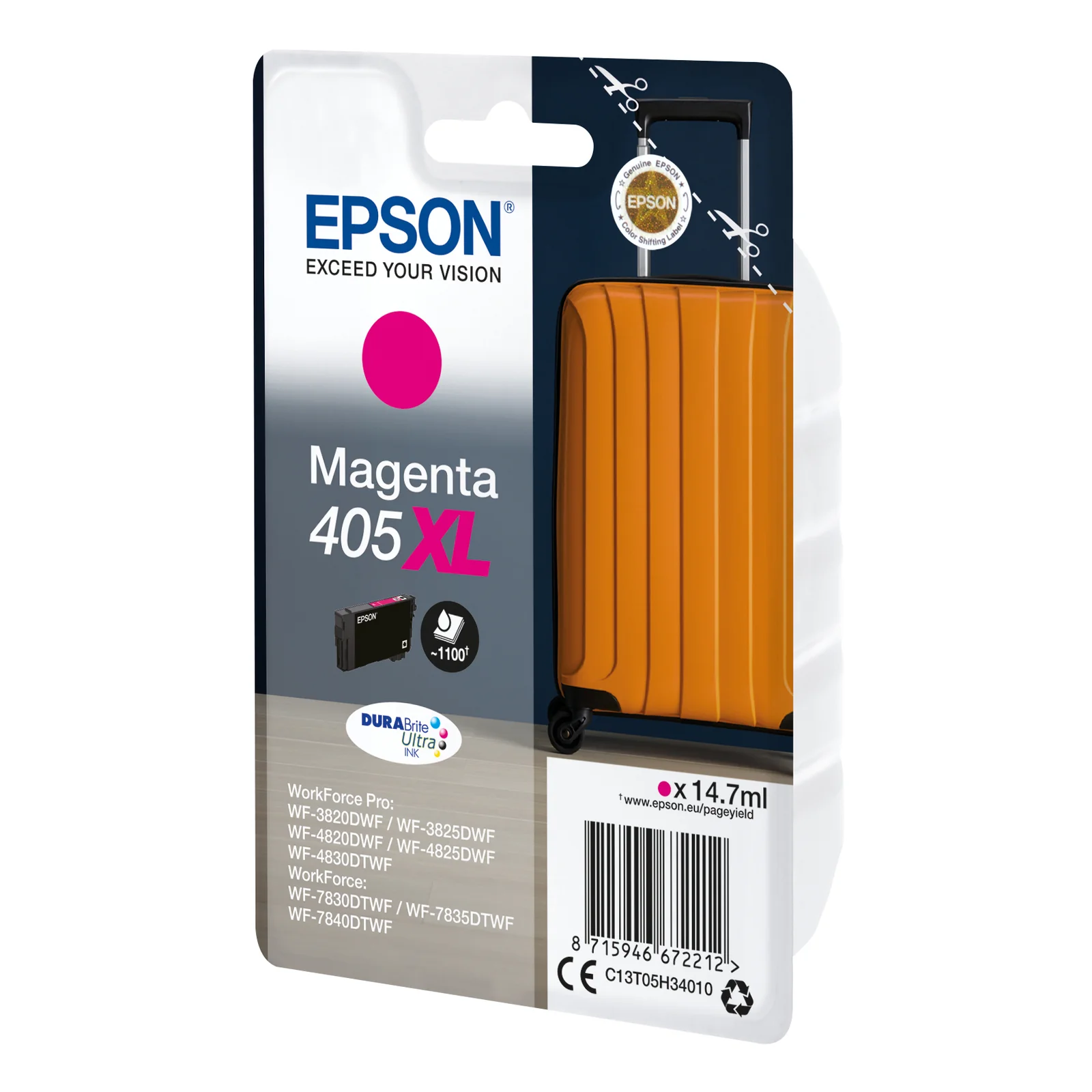 Epson Singlepack Magenta 405XL DURABrite Ultra Ink