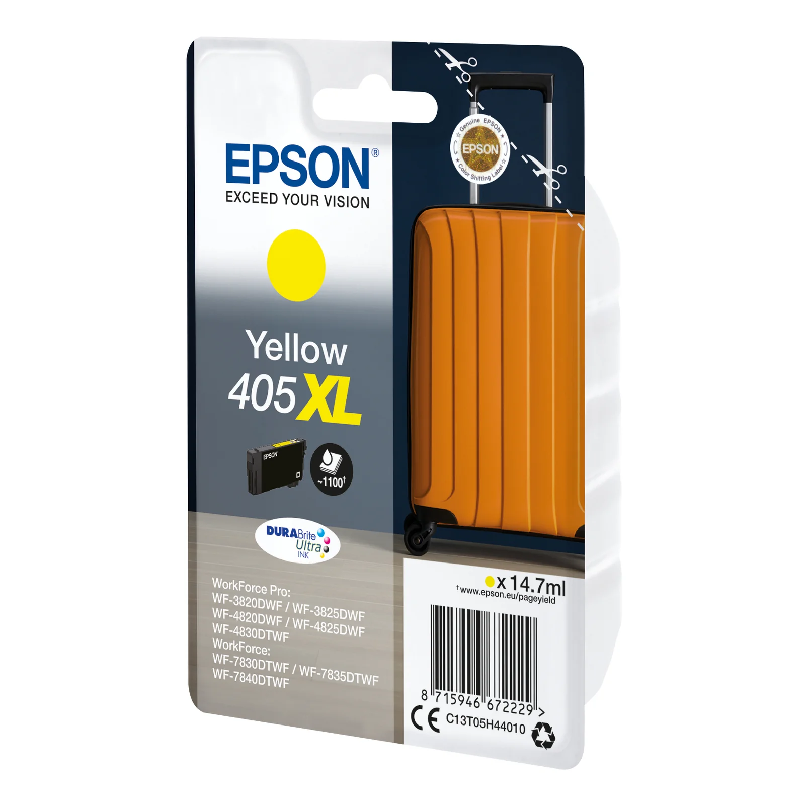 Epson Singlepack Yellow 405XL DURABrite Ultra Ink