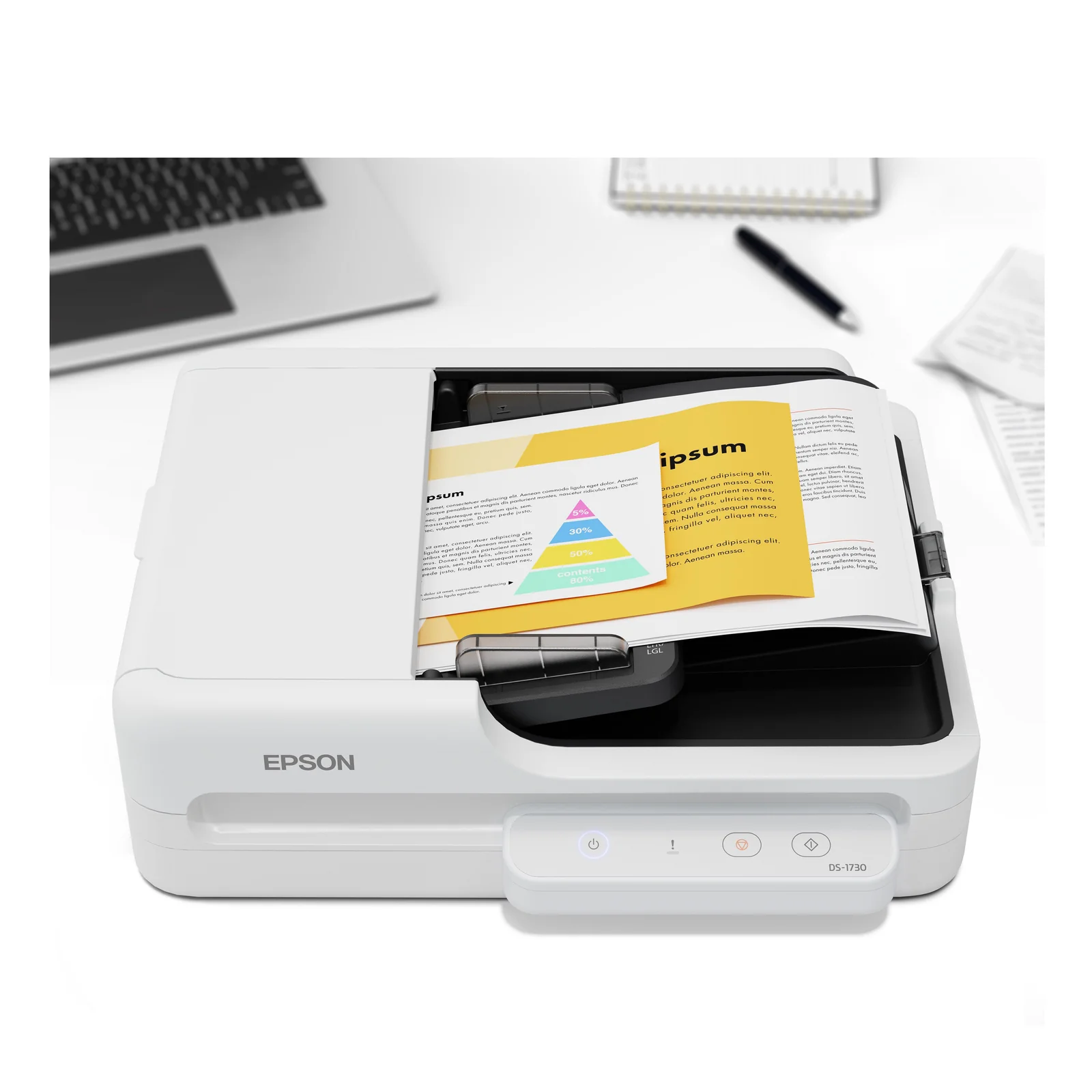 Epson WorkForce DS-1730 Scanner à plat et chargeur automatique 1200 x 1200 DPI A4 Noir, Blanc
