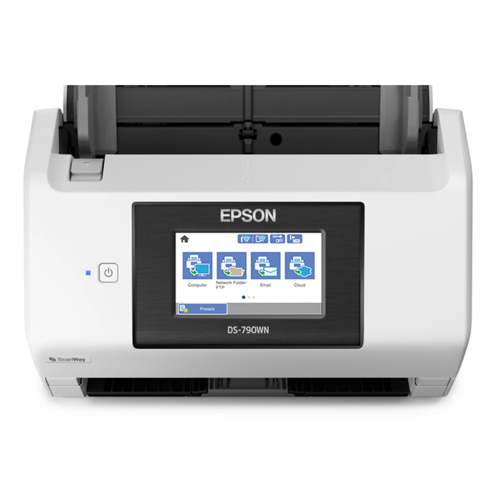 Détail de l'écran tactile couleur 4,3 pouces de l'Epson DS-790WN
