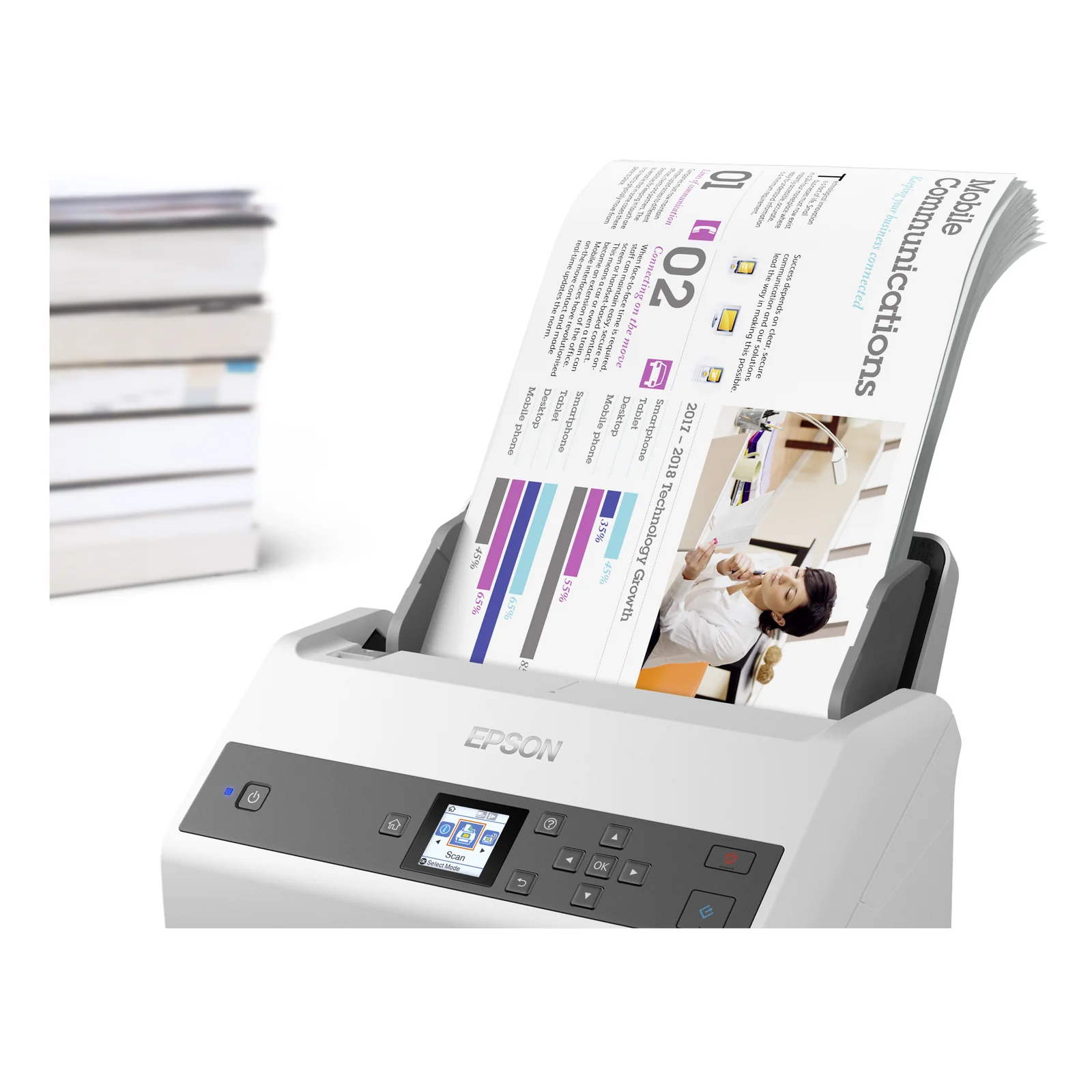 Epson WorkForce DS-970 Alimentation papier de scanner 600 x 600 DPI A4 Gris, Blanc