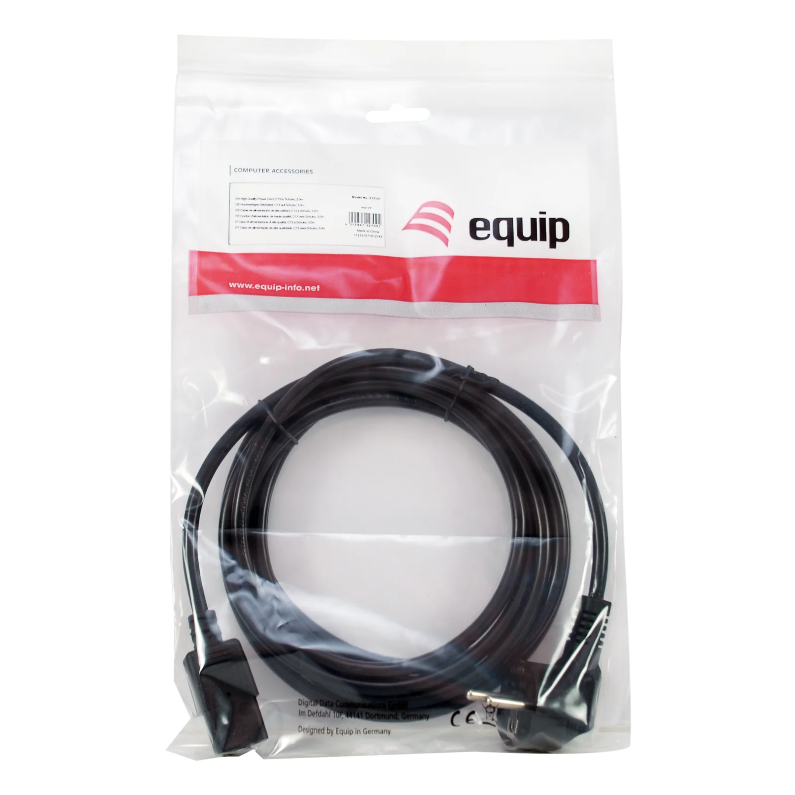 Equip 112121 câble électrique Noir 3 m IEC C13 CEE7/7