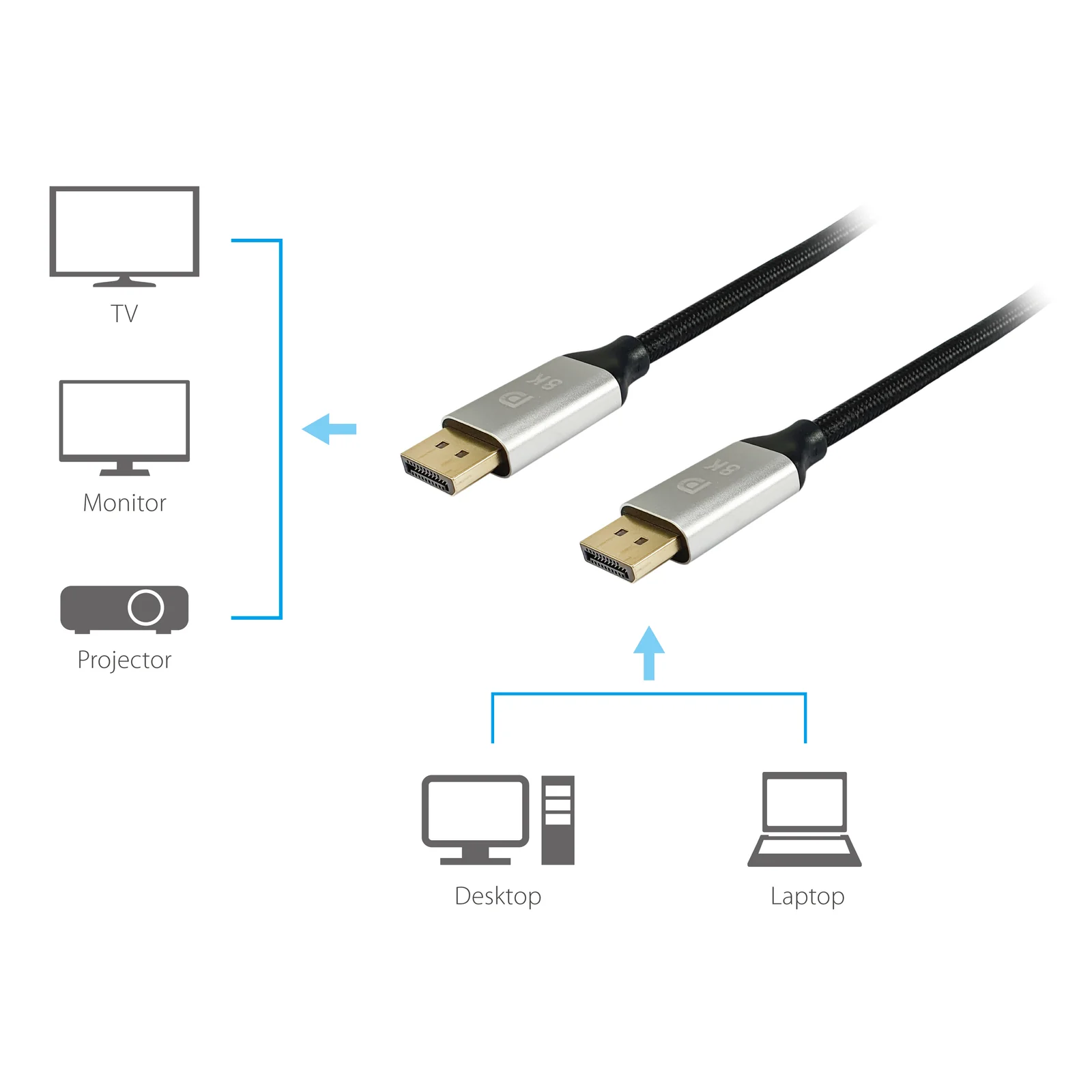 Equip 119261 Câble DisplayPort 1.4 Premium, 1.0m, 8K/60Hz