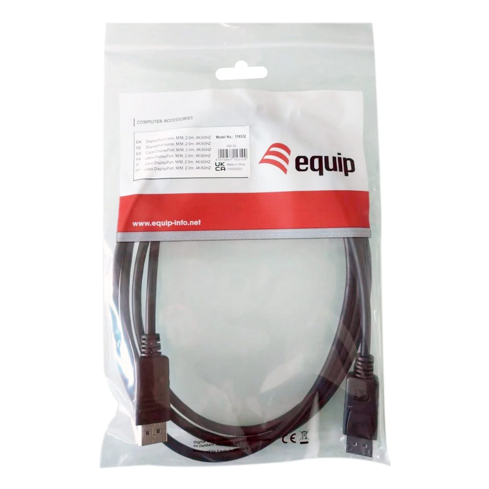 Equip 119339 Câble DisplayPort 1.2, 10m, 4K/60Hz