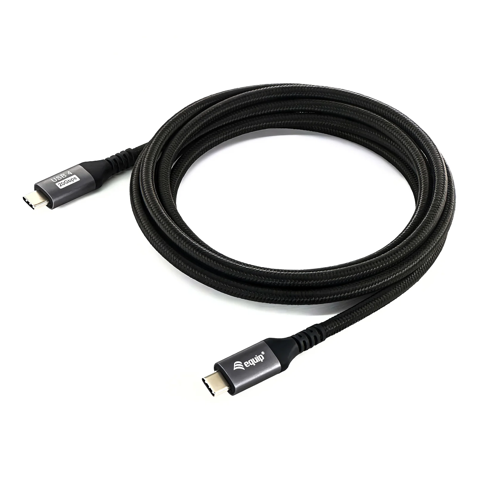 128382 Câble USB4 Gen 2x2 C vers C, M/M, 2.0m, PD 100W, 4K/60Hz, 20Gbps, noir