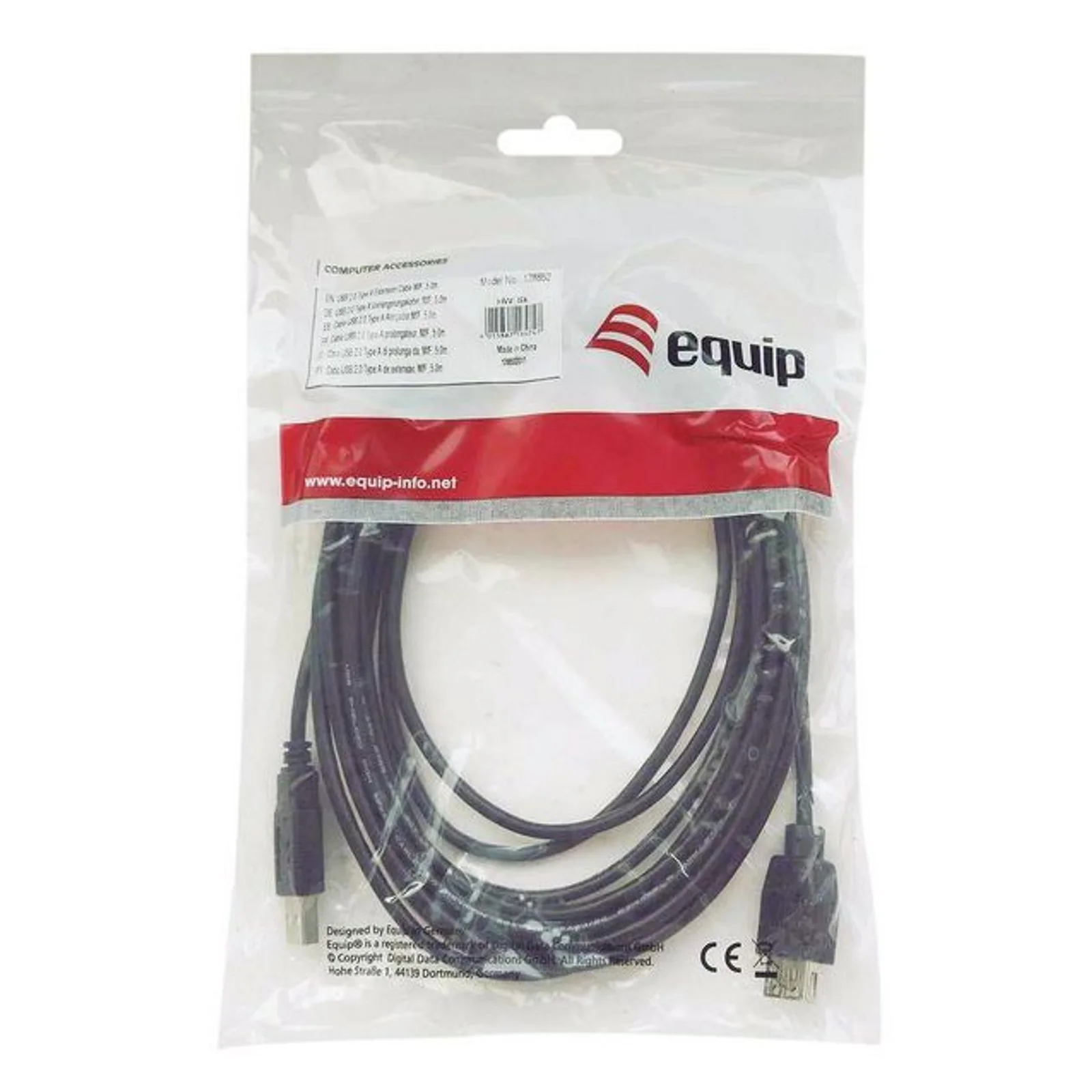 Equip 128864 Câble USB 2.0 Type A vers Type B, 2.0m, noir