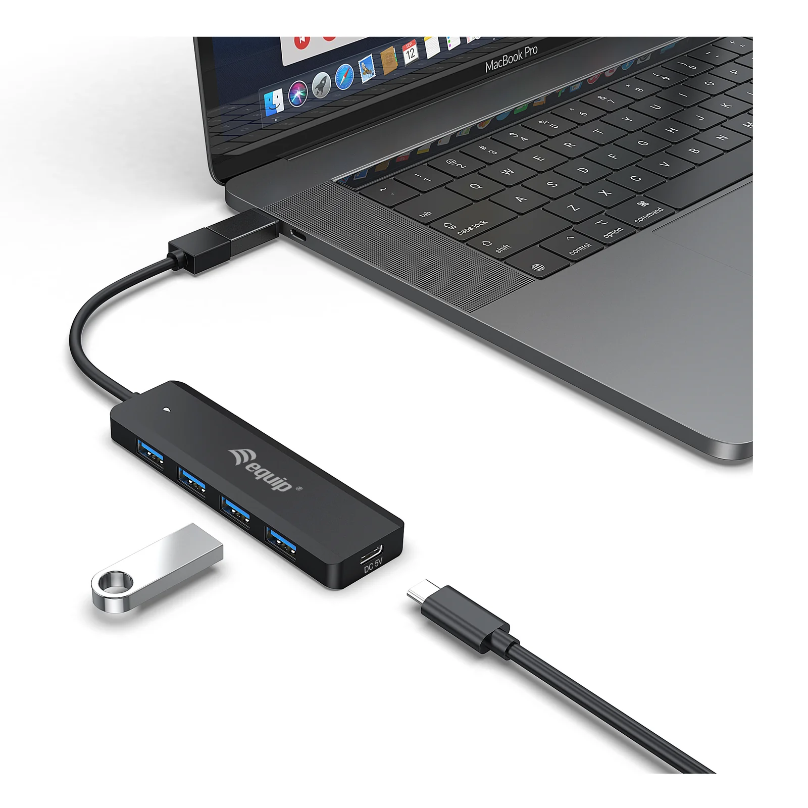 Equip 128959 hub & concentrateur USB 3.2 Gen 1 (3.1 Gen 1) Type-A 5000 Mbit/s Noir