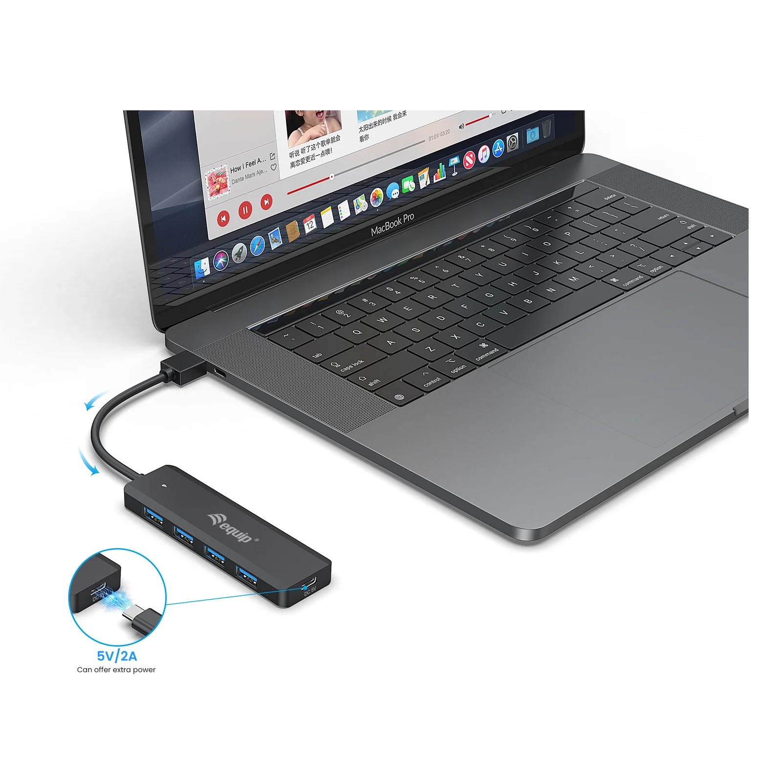Equip 128959 hub & concentrateur USB 3.2 Gen 1 (3.1 Gen 1) Type-A 5000 Mbit/s Noir
