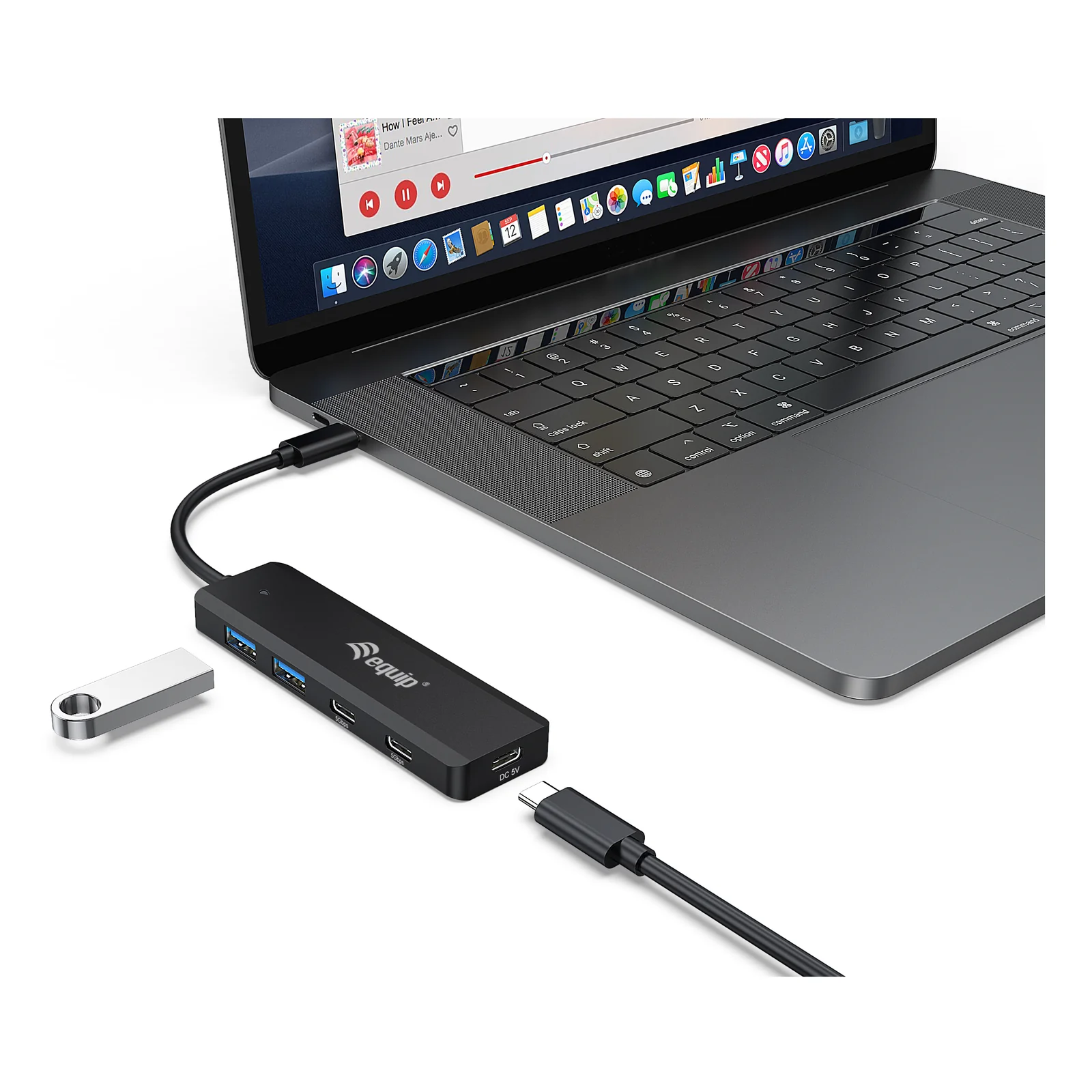 Equip 128964 hub & concentrateur USB 3.2 Gen 1 (3.1 Gen 1) Type-C 5000 Mbit/s Noir