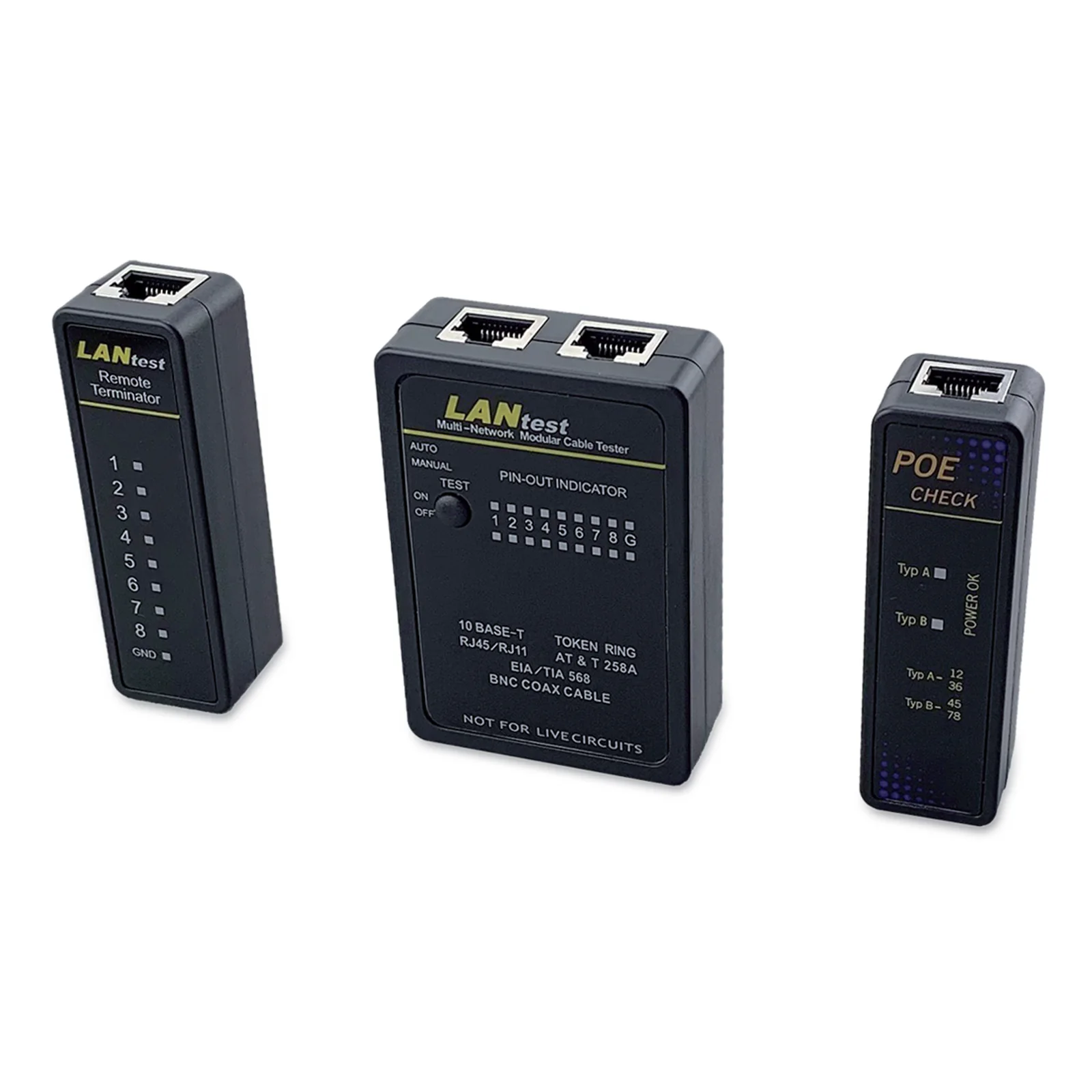 129968 testeur de câble réseau Noir