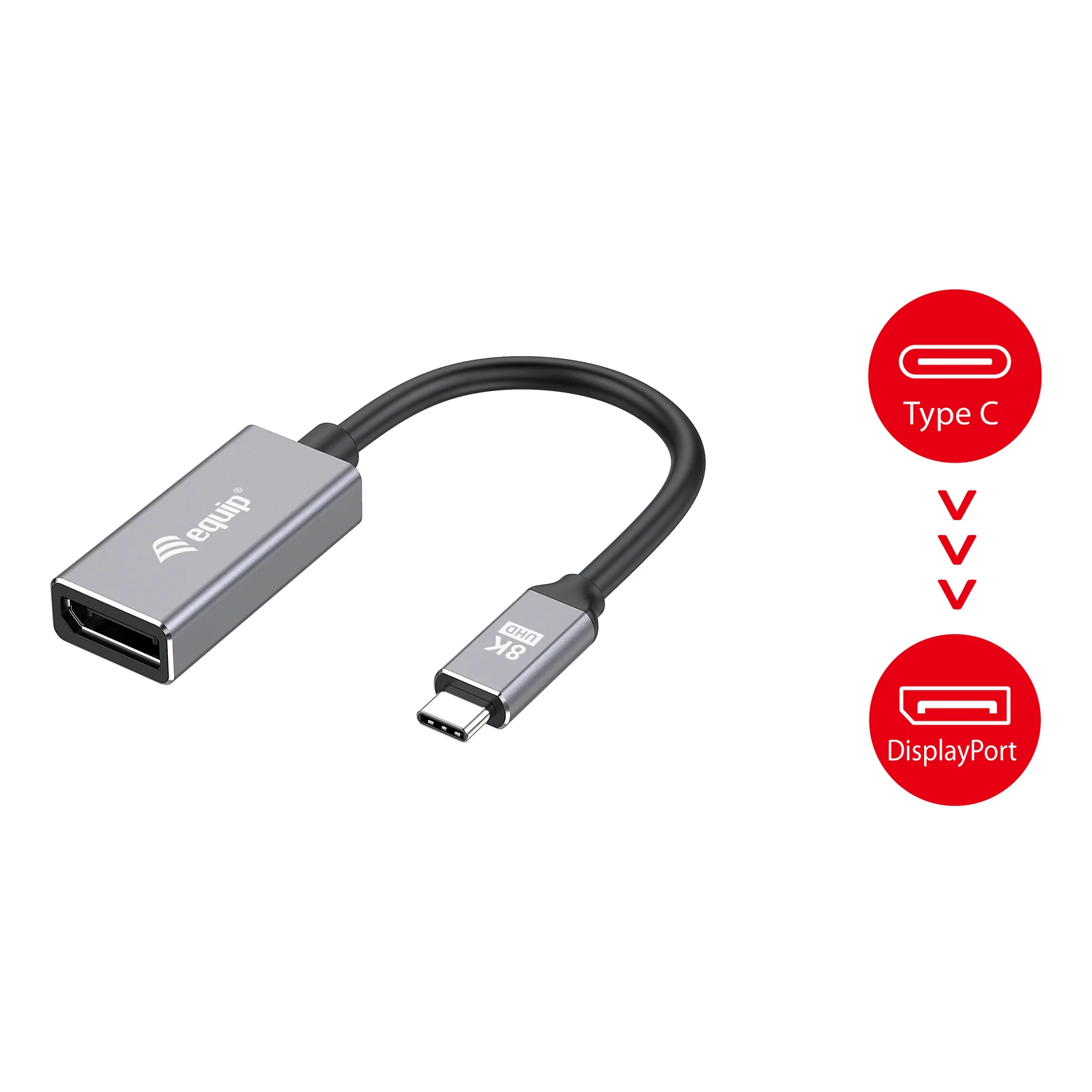 Equip 133493 Adaptateur USB-C vers DisplayPort 1.4, 8K/30Hz