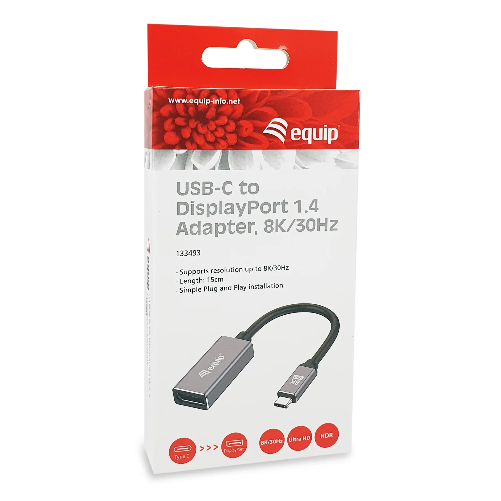 Equip 133493 Adaptateur USB-C vers DisplayPort 1.4, 8K/30Hz
