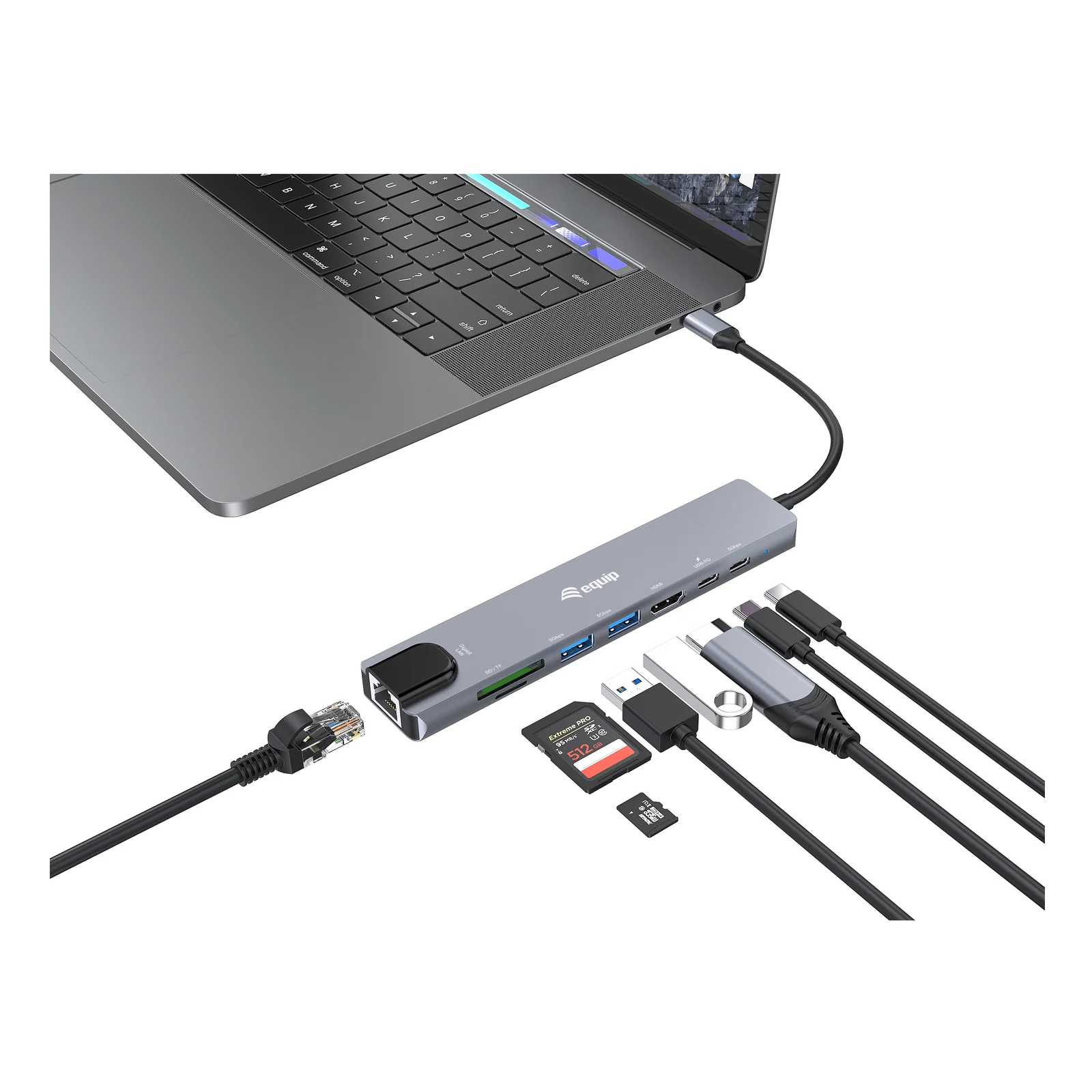 Equip 133497 station d'accueil Avec fil USB Type-C Noir, Gris