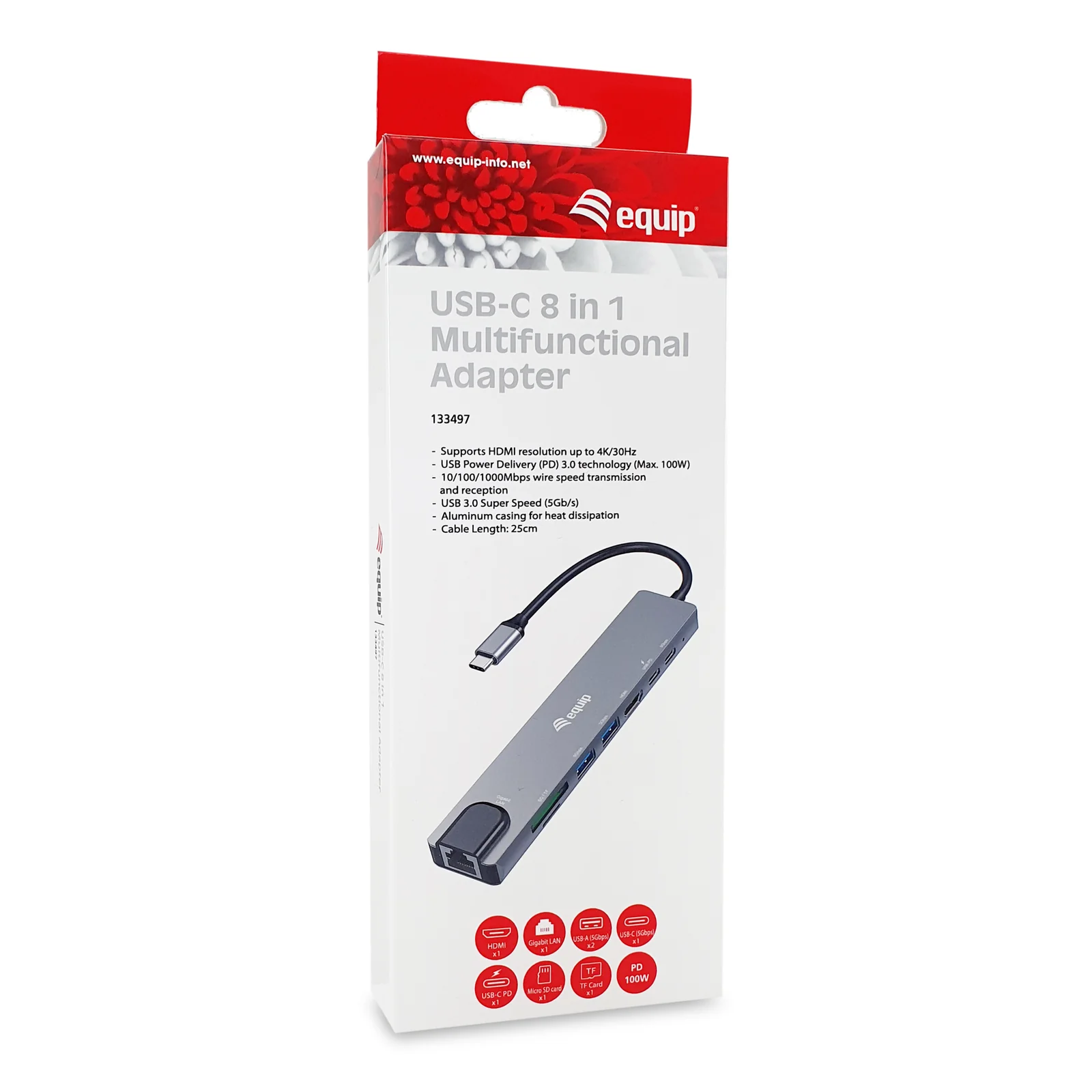 Equip 133497 station d'accueil Avec fil USB Type-C Noir, Gris
