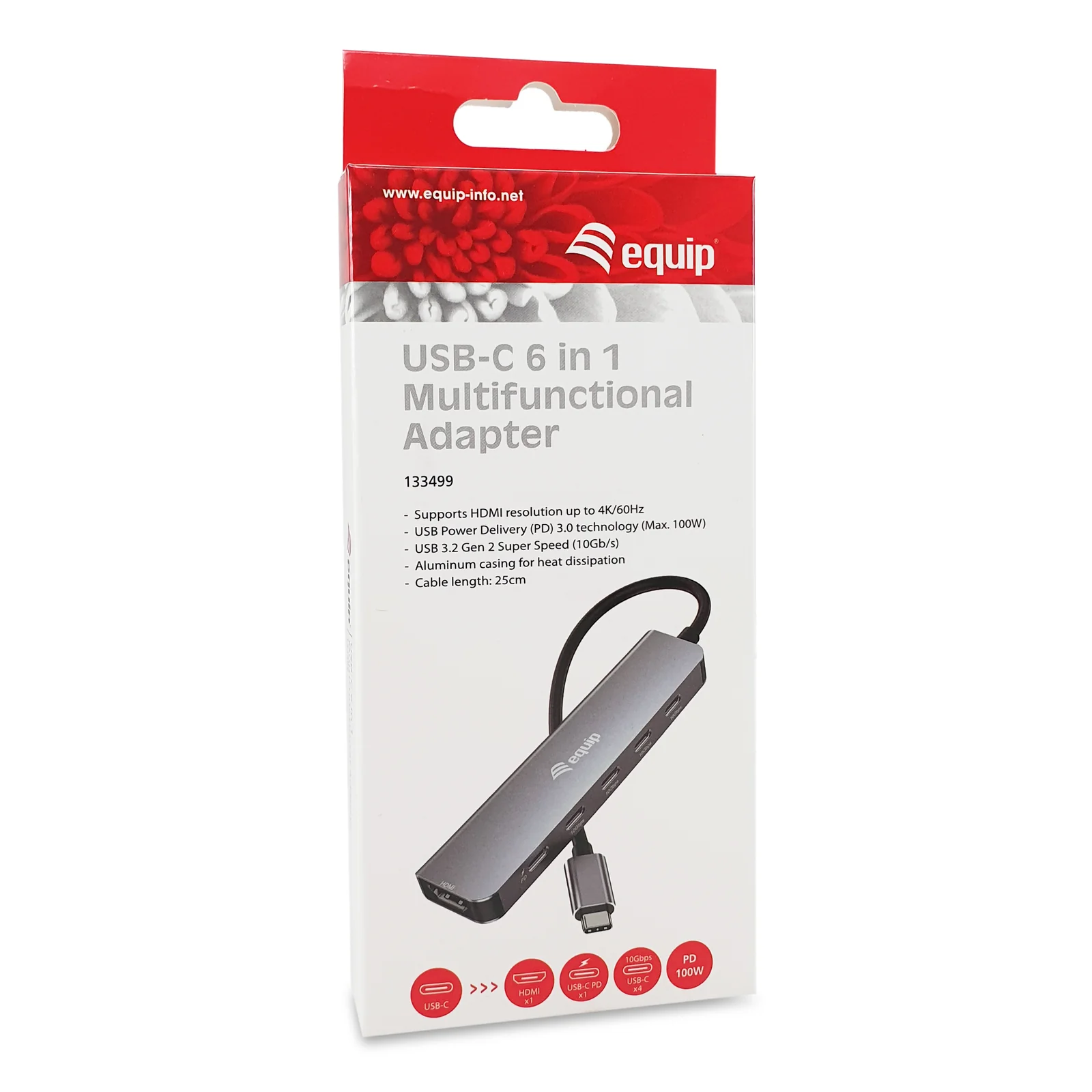 Equip 133499 station d'accueil Avec fil USB 3.2 Gen 2 (3.1 Gen 2) Type-C Gris