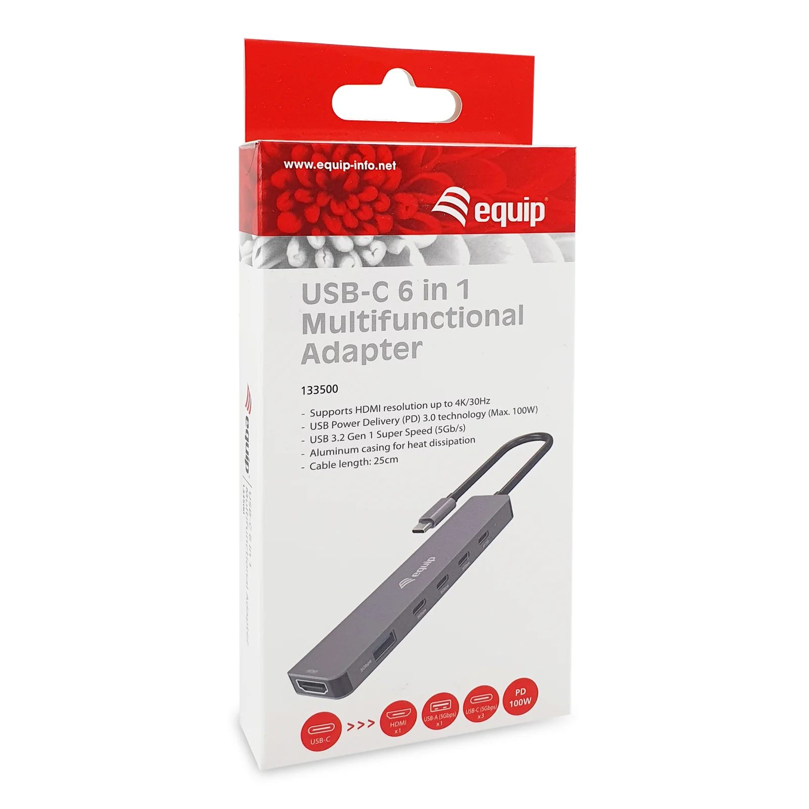 Equip 133500 station d'accueil Avec fil USB 3.2 Gen 1 (3.1 Gen 1) Type-C Gris