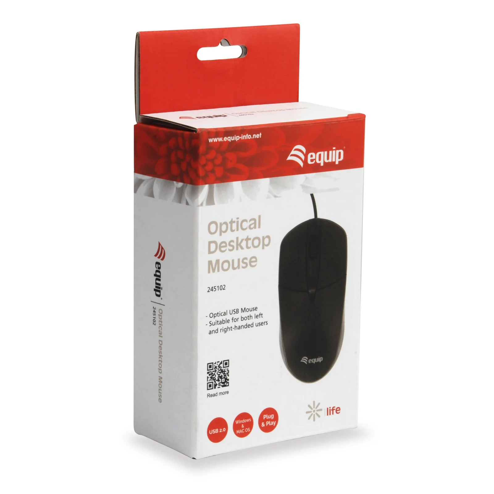 Equip 245102 souris Bureau Ambidextre USB Type-A Optique 1000 DPI