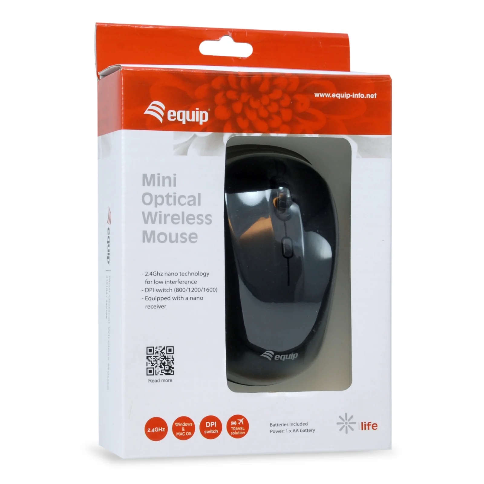 Equip 245108 souris Voyage Ambidextre RF sans fil Optique 1600 DPI