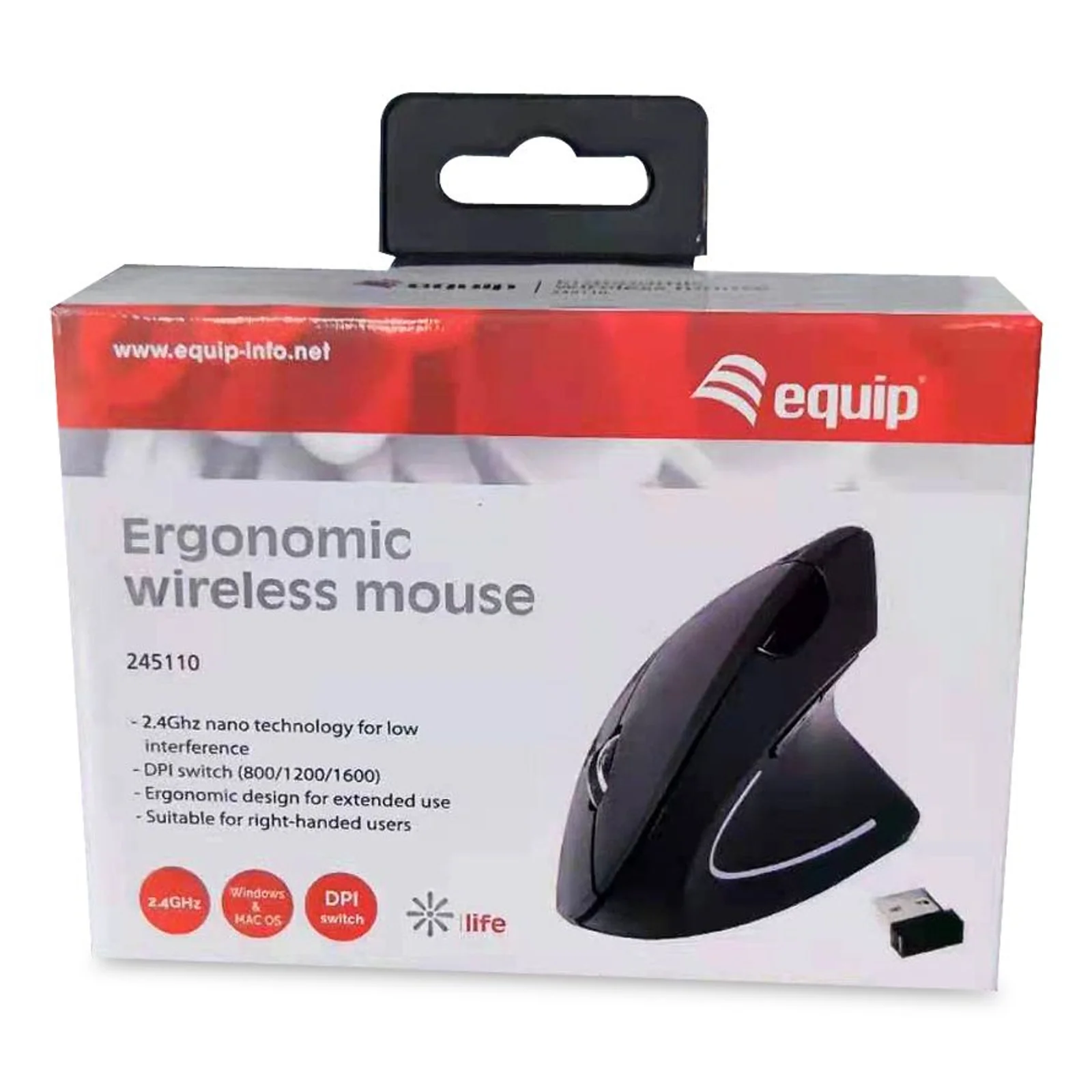 Equip 245110 souris Droitier RF sans fil Optique 1600 DPI