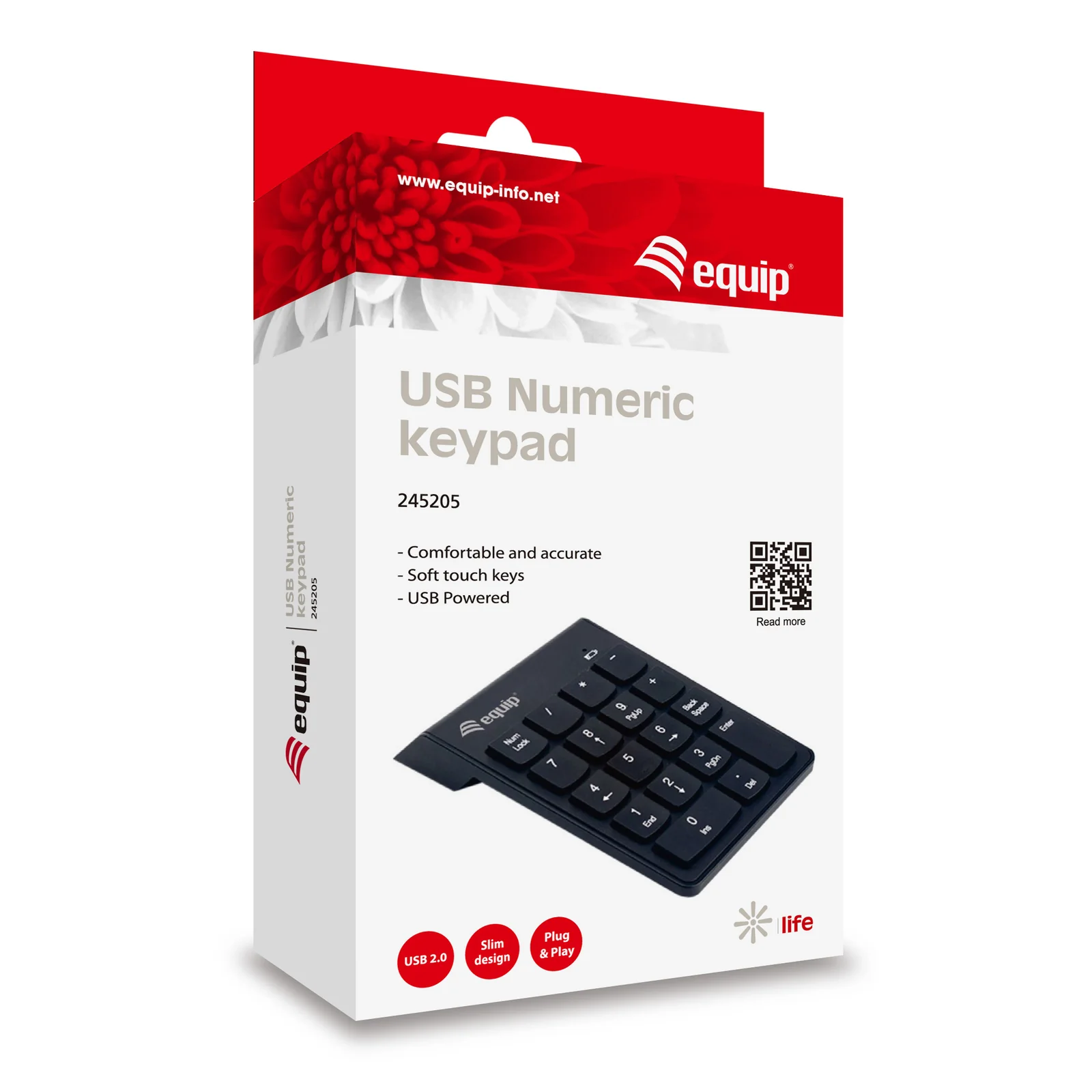 Equip 245205 clavier numérique Universel USB Noir