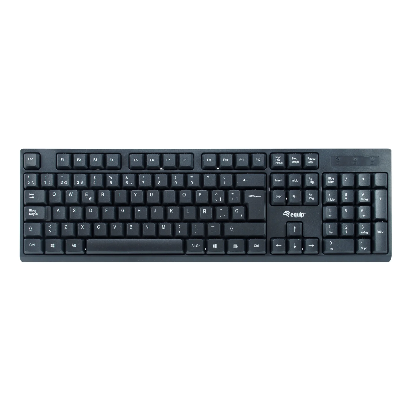 Equip 245221 clavier Souris incluse Bureau RF sans fil QWERTY Espagnole Noir
