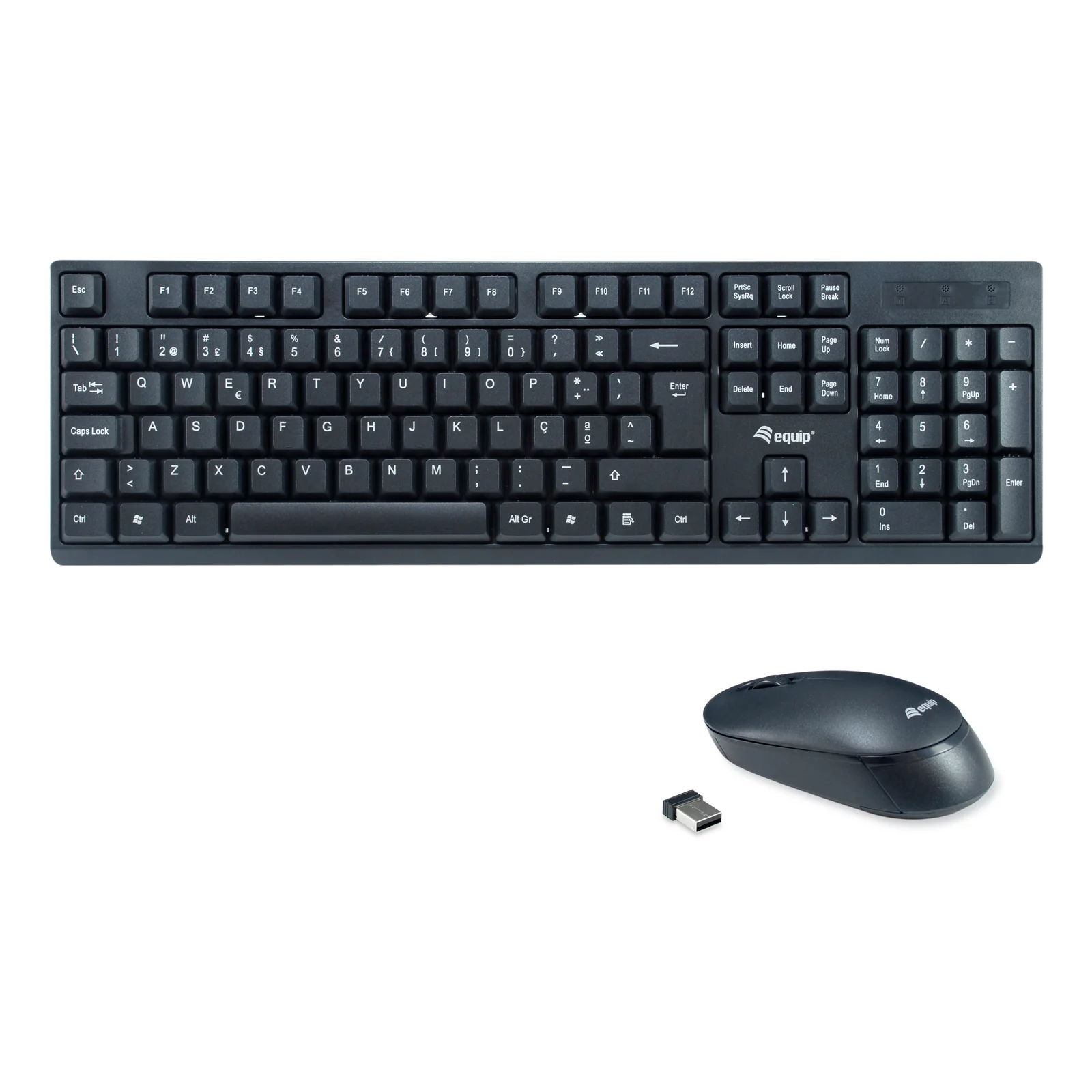 245222 clavier Souris incluse Bureau RF sans fil QWERTY Portuguais Noir